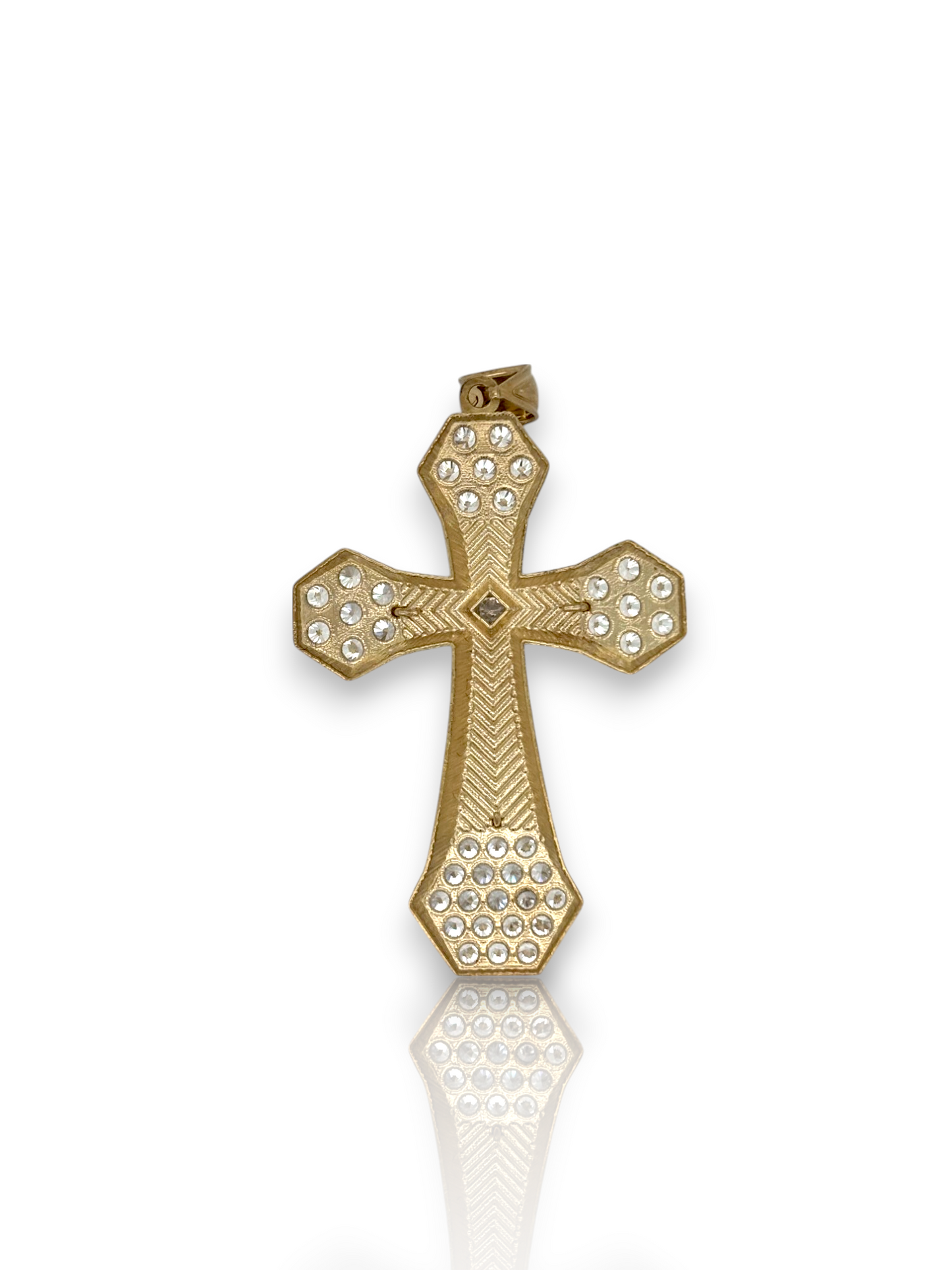 10k Yellow Gold Cross Pendant with Jesus Crucifix – Religious Christian Charm for Men or Women, Solid Gold Faith Jewelry