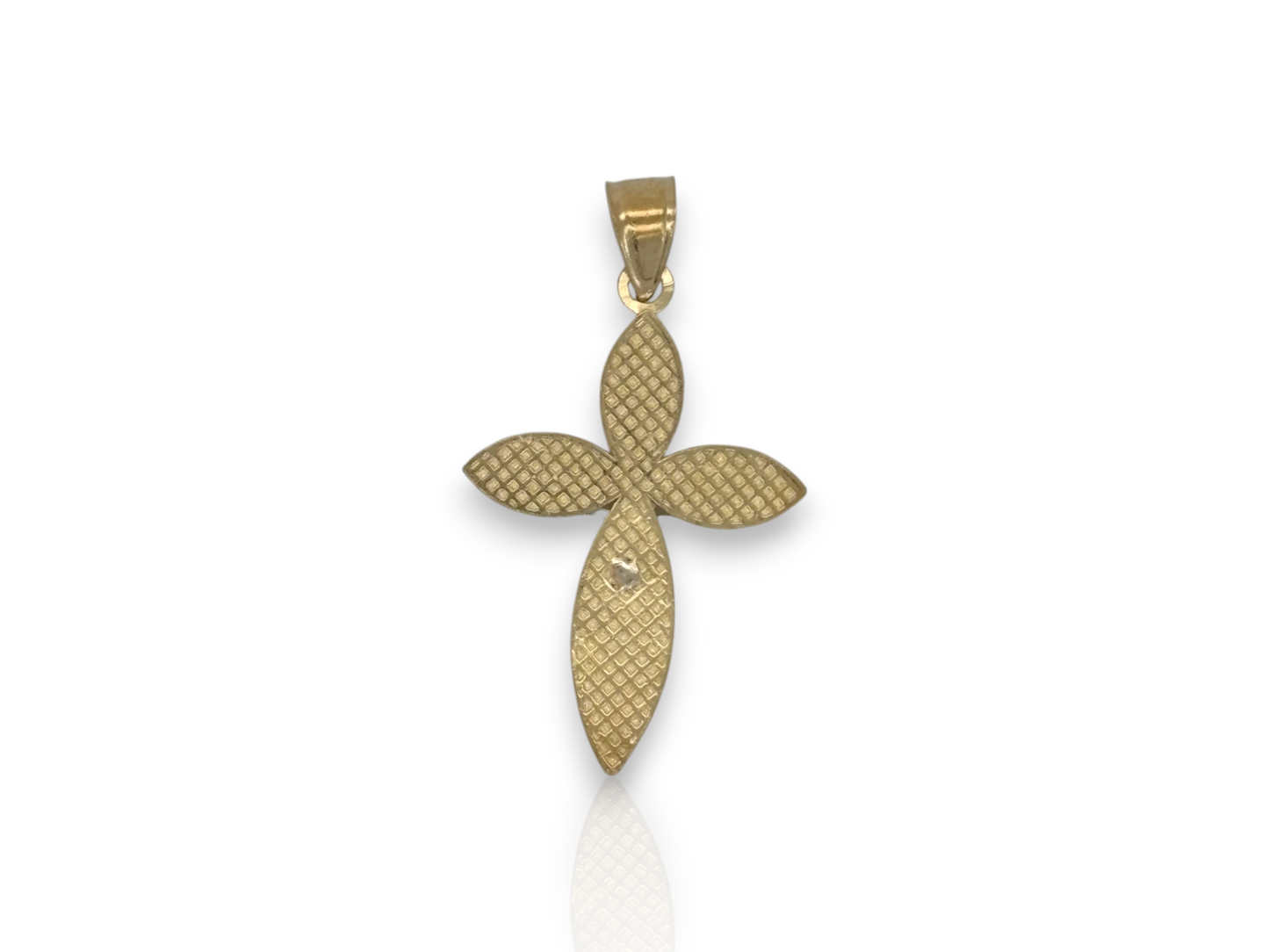 10k Yellow Gold Cross Pendant with Jesus Crucifix – Religious Christian Charm for Men or Women, Solid Gold Faith Jewelry