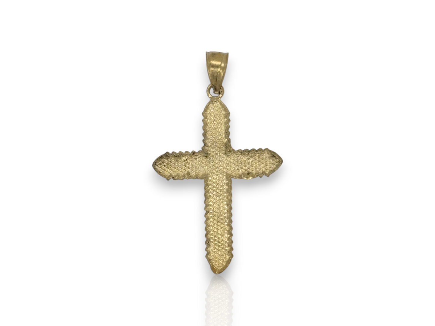 10k Yellow Gold Cross Pendant with Jesus Crucifix – Religious Christian Charm for Men or Women, Solid Gold Faith Jewelry