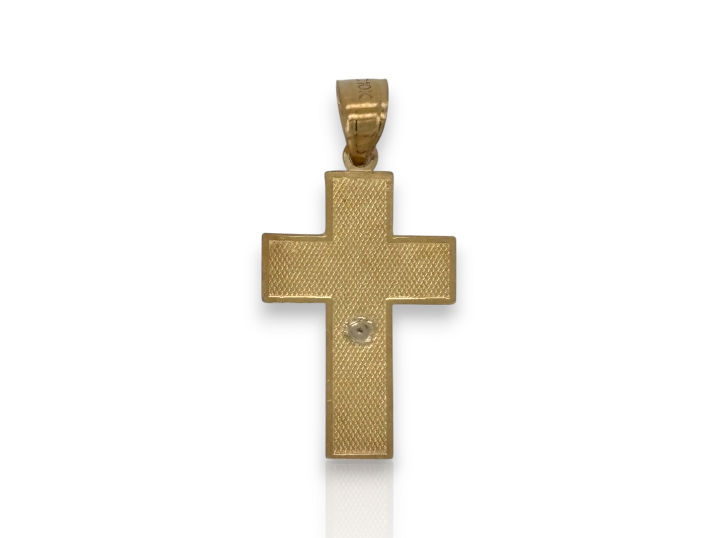 10k Yellow Gold Cross Pendant with Jesus Crucifix – Religious Christian Charm for Men or Women, Solid Gold Faith Jewelry