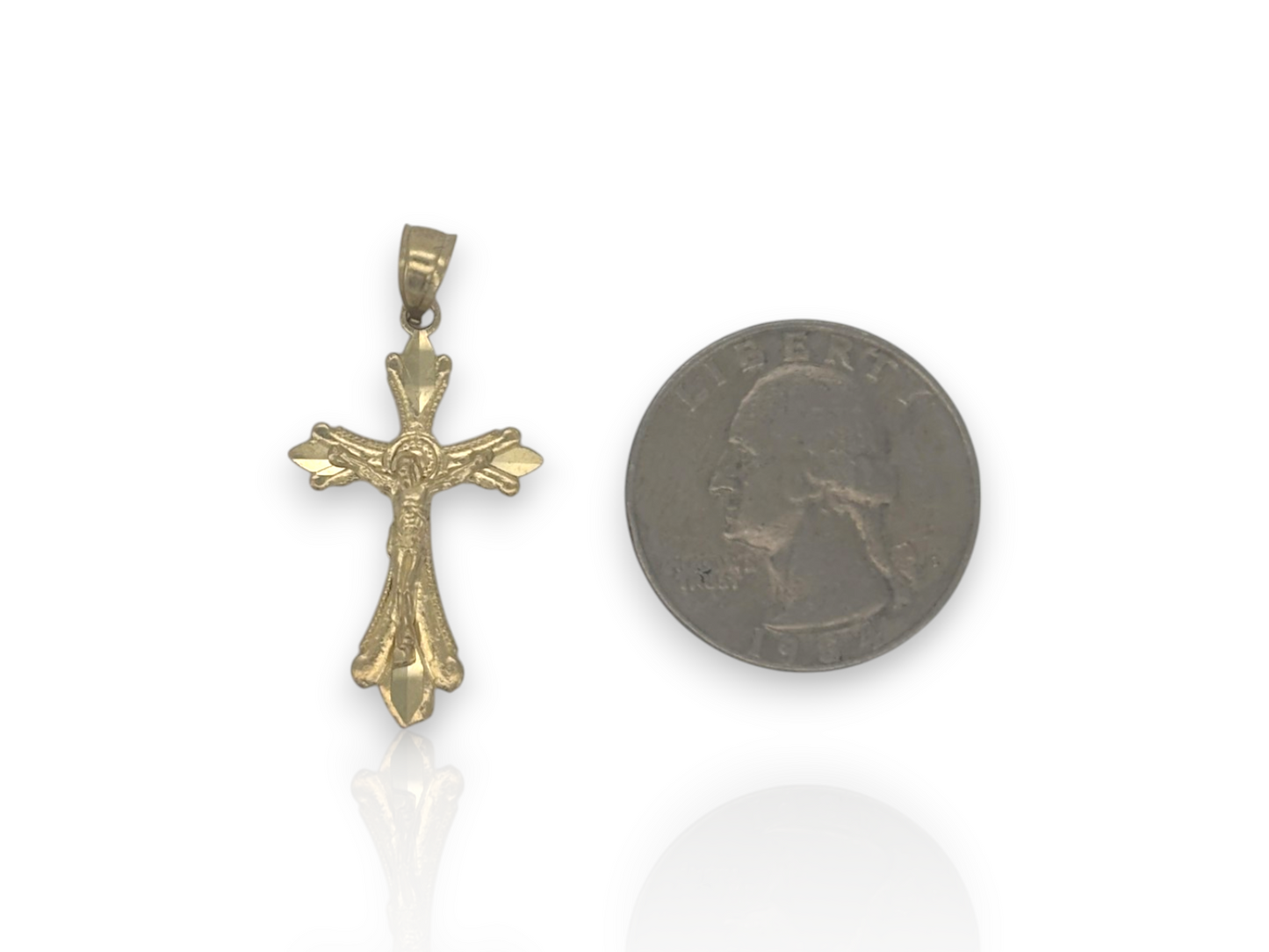 10k Yellow Gold Cross Pendant with Jesus Crucifix – Religious Christian Charm for Men or Women, Solid Gold Faith Jewelry (Copy)