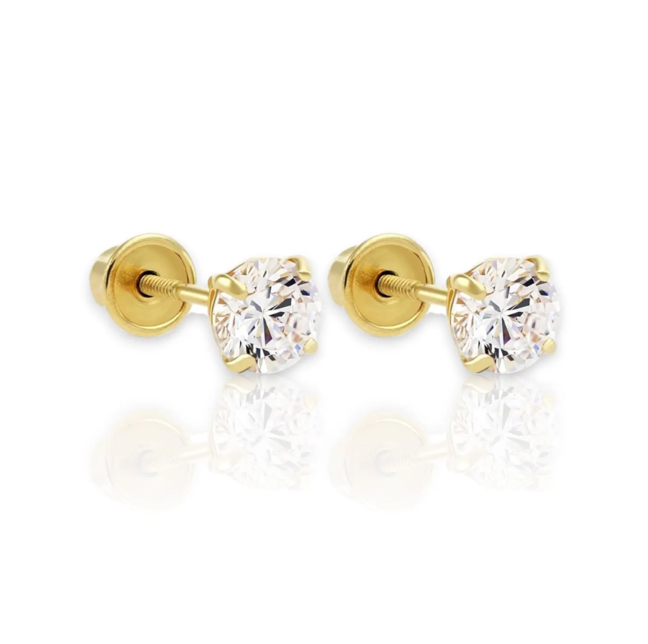 Certified D Color VVS1 Moissanite Solitaire Stud Earrings Skewbacks 14K Gold Earrings With GRA , 925 silver earrings GRA