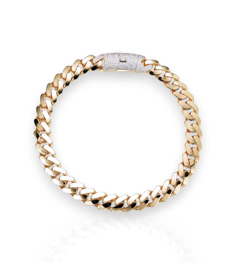Monaci Chain Miami Cuban Link Chain Necklace 14K Yellow Gold - Hollow