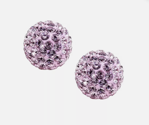 14K Yellow Gold Round Crystal Ball Screw Back Stud Earrings 6mm