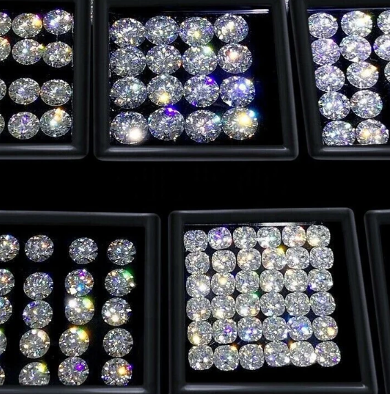 GRA Certified Loose Moissanite Round Stones D VVS1 All Sizes