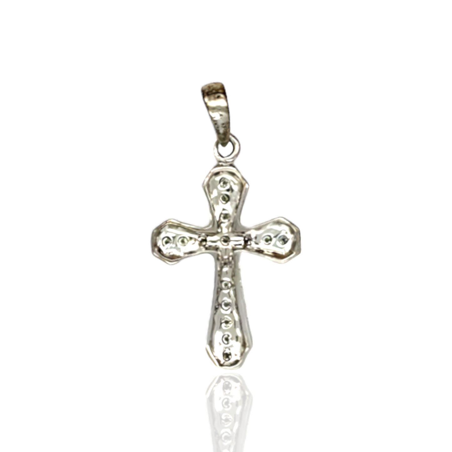 Cross Diamond Pendant 0.09ct - 14K White Gold