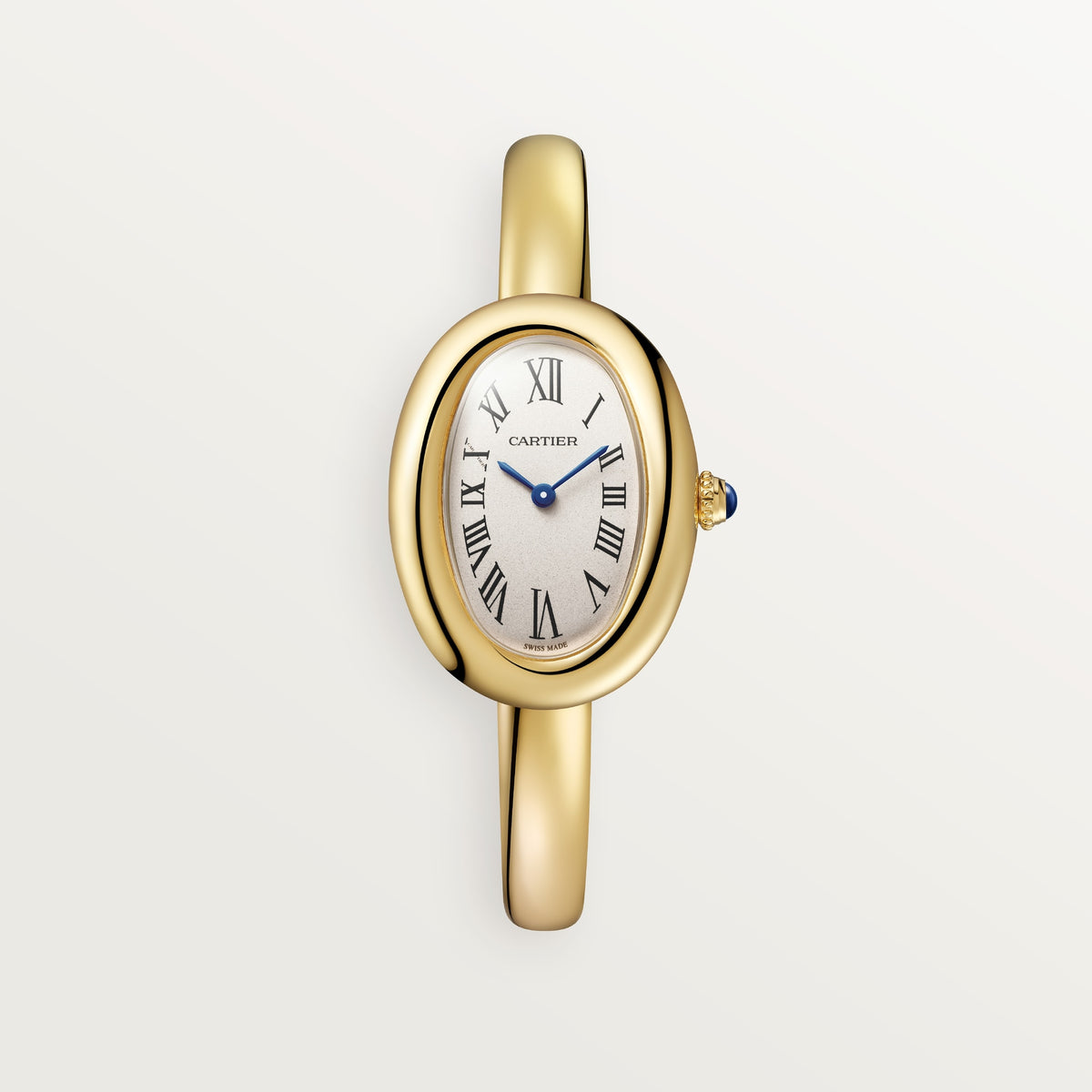 Cartier Baignoire WGBA0025 - Small model (size 16) 18K yellow gold, Silvered Dial, Yellow gold rigid bracelet