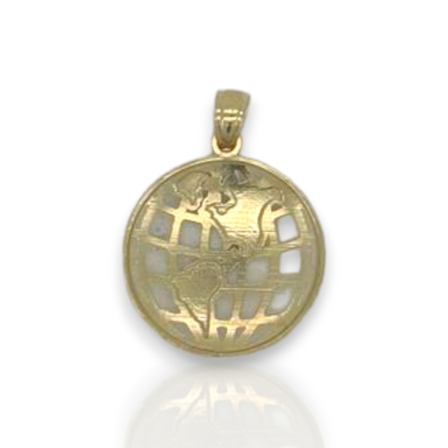 Planet "Globe" Two Tone Pendant - 10K Yellow Gold