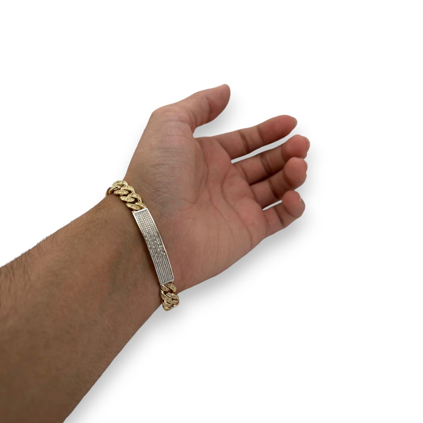 Miami Cuban Natural Diamond Bracelet - 10K Two Tone