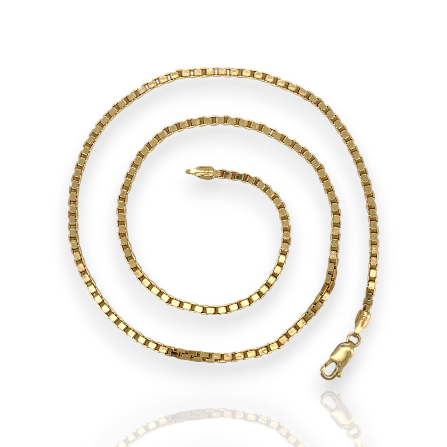 Box Chain Necklace - 14k Yellow Gold - Solid