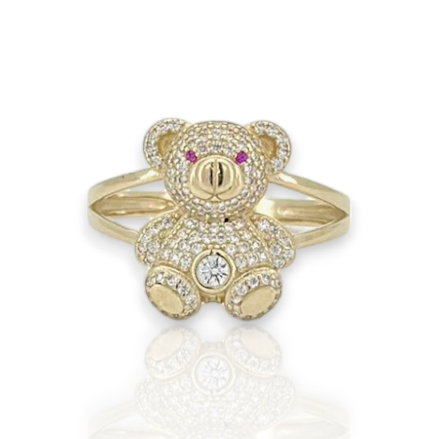 Teddy Bear Ring - 10K Yellow Gold