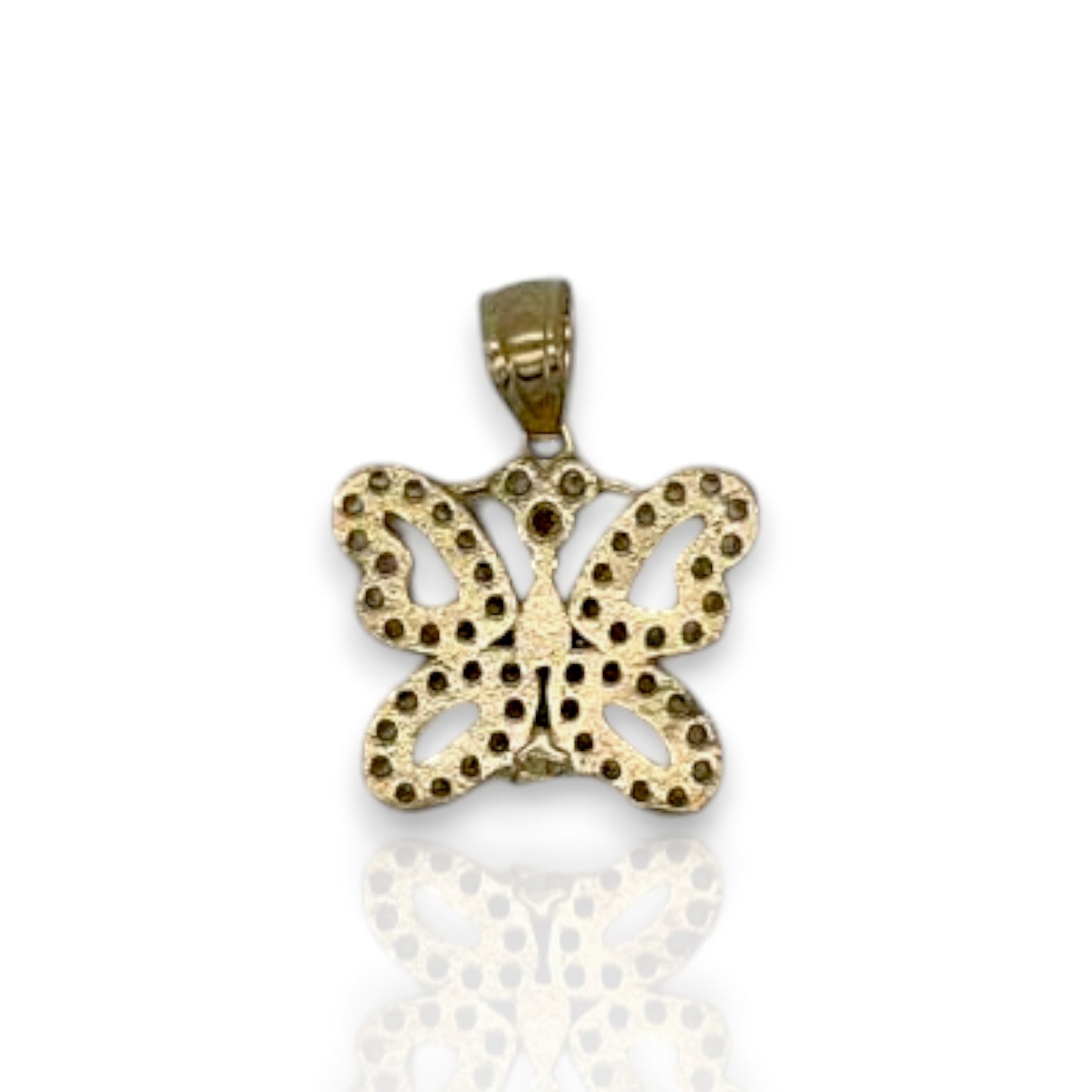 Butterfly Cz Pendant - 10K Yellow Gold