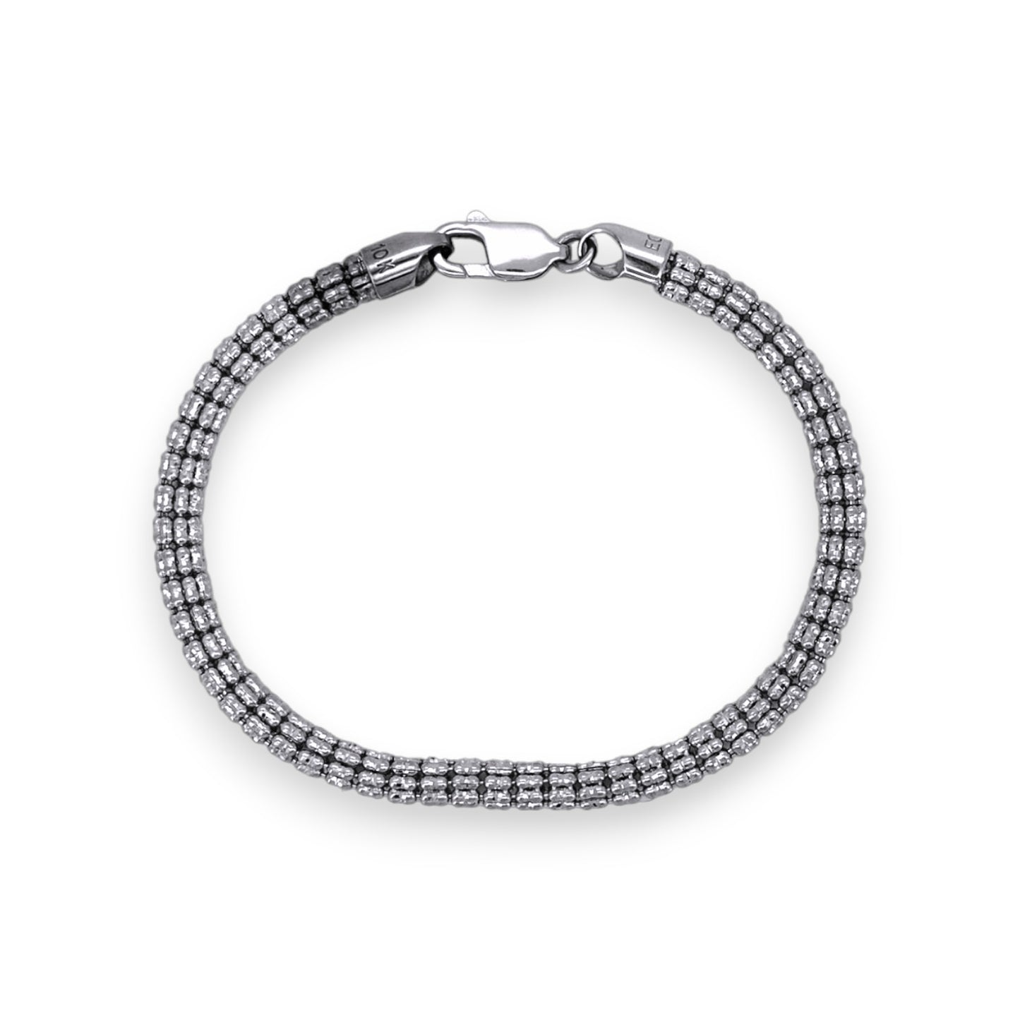 Pulsera de cadena de hielo - Oro blanco pavé de 10 quilates