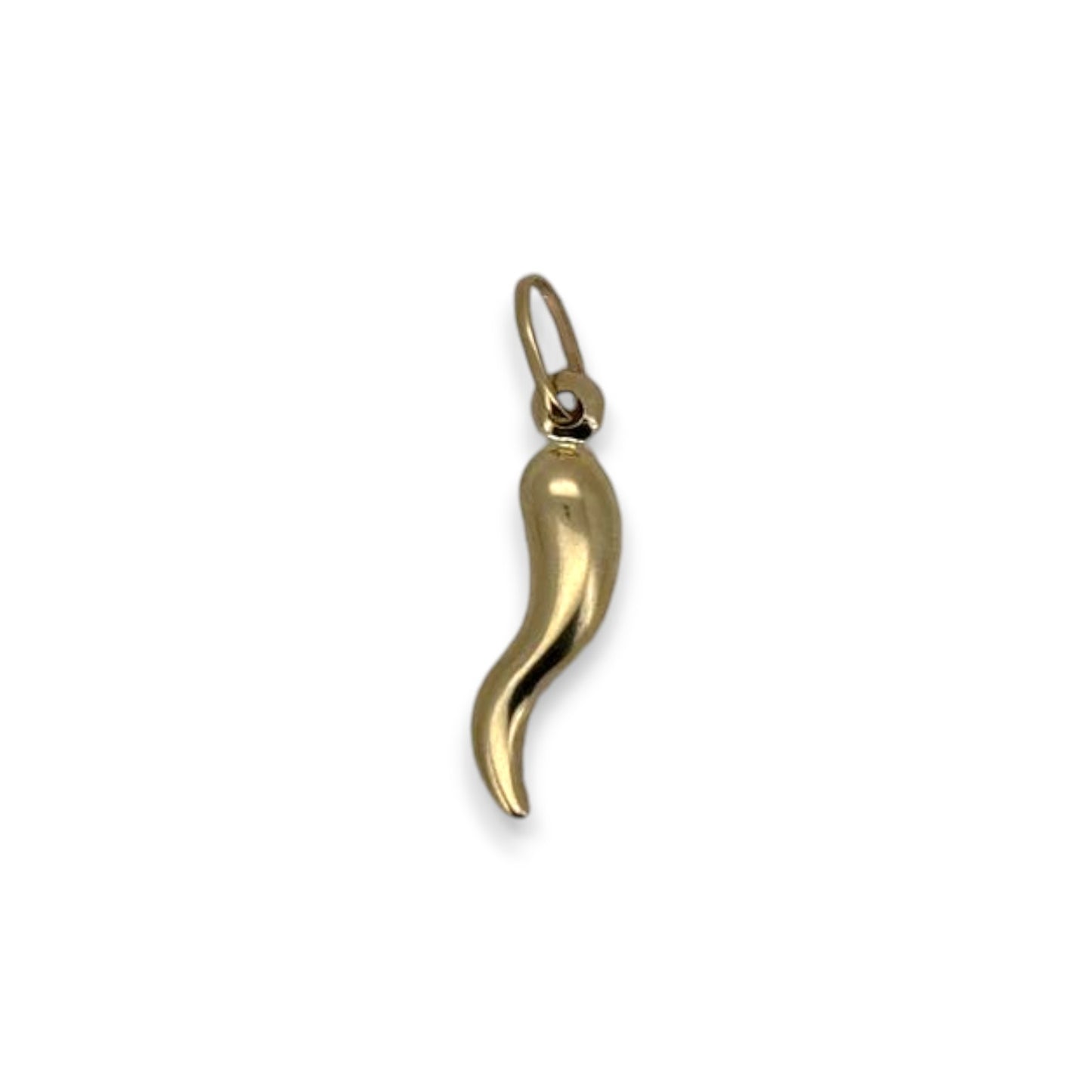 Italian Horn Pendant - 14K Yellow Gold