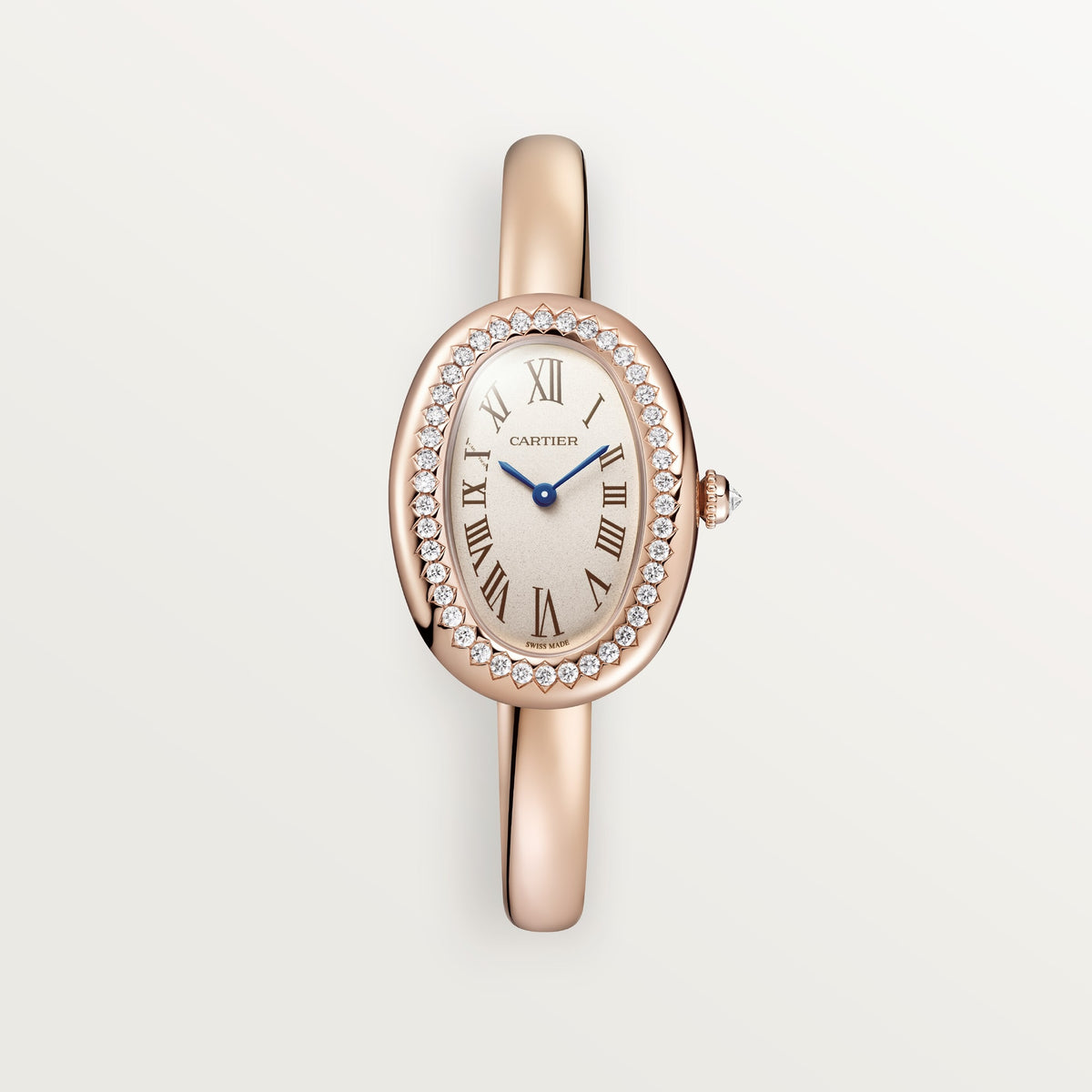 Cartier Baignoire WJBA0042 - Small model (size 16) 18K rose gold, Silvered Dial