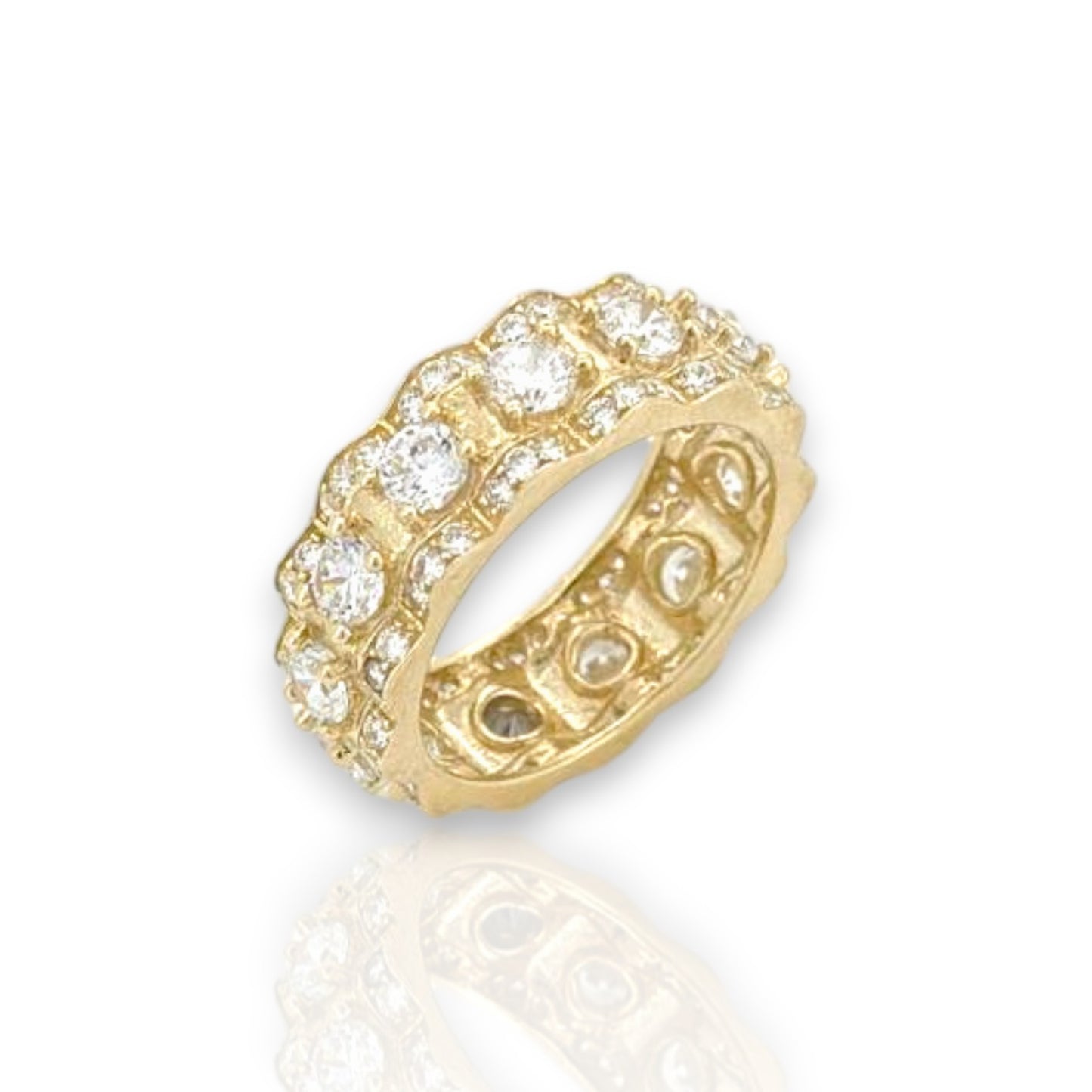 Rail Road Link Ring - 10k Yellow Gold