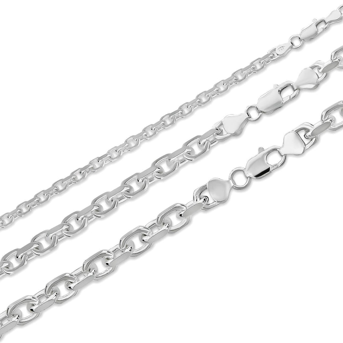 Anchor Cable Chain Necklace Or Bracelet - 925 Sterling Silver