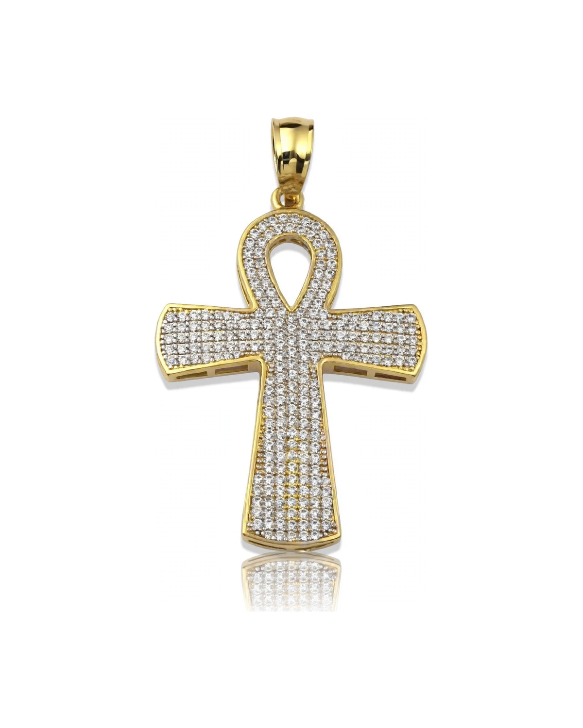 Ankh Pendant with CZ Classic - 10K Gold