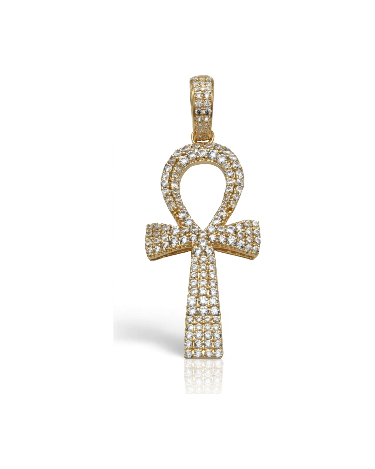 Ankh Pendant with CZ Pave - 10K Gold