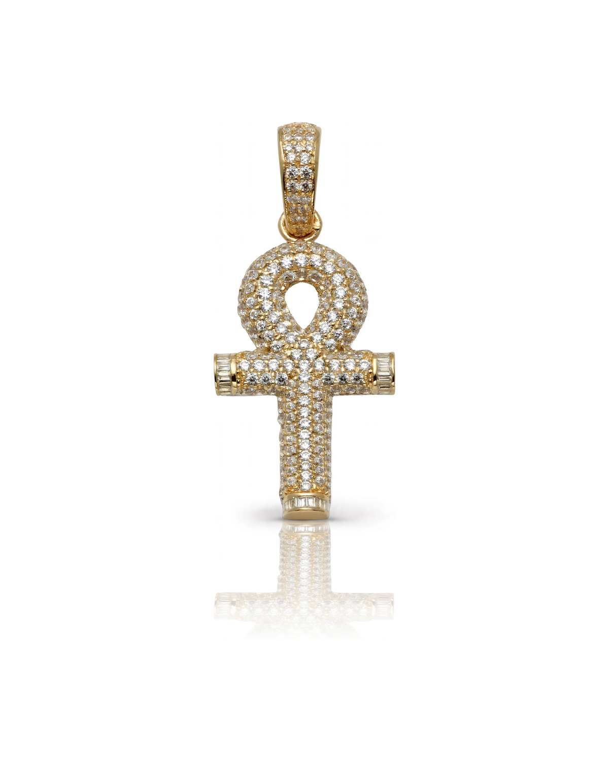 Ankh Pendant with CZ Pave Small - 10K Gold