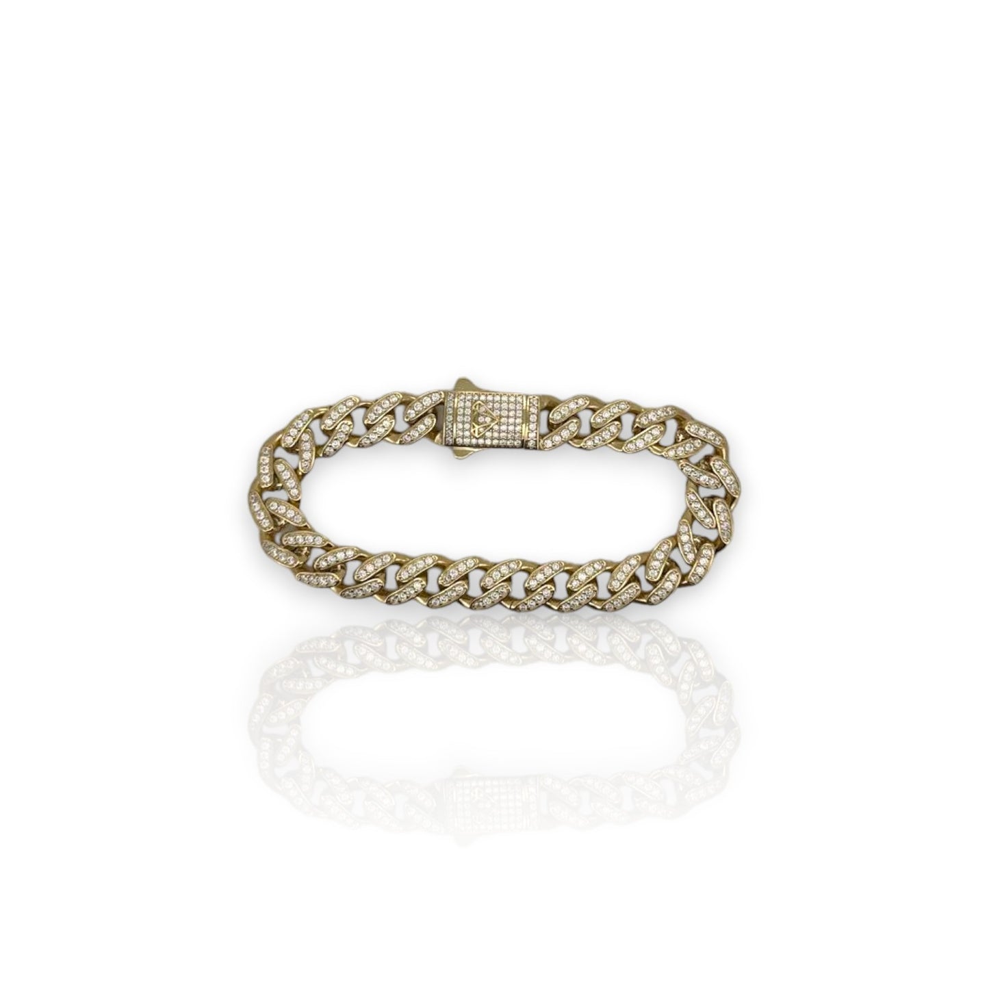 Monaco Link Cz Bracelet - 14K Yellow Gold