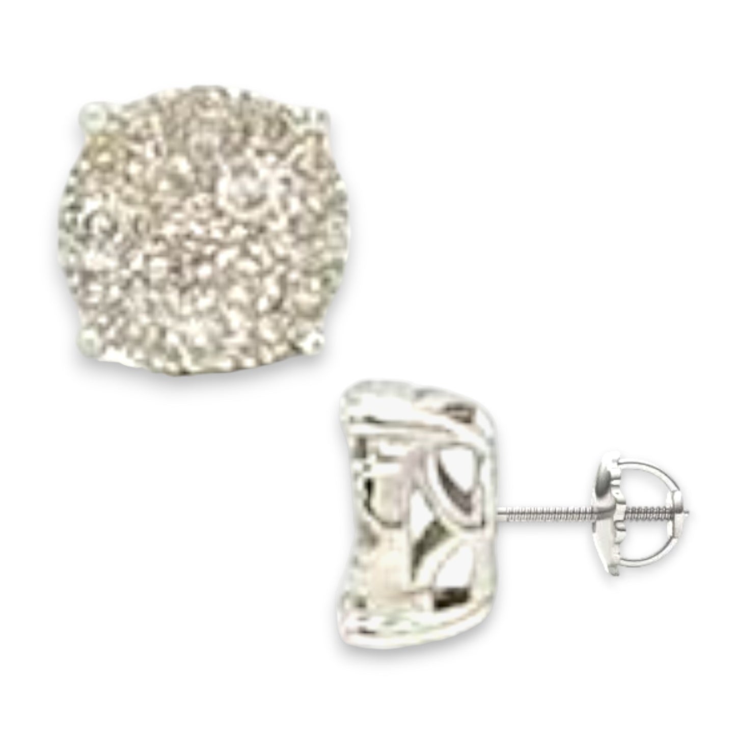 0.53ct Diamond Round Stud Earrings - 14K White Gold