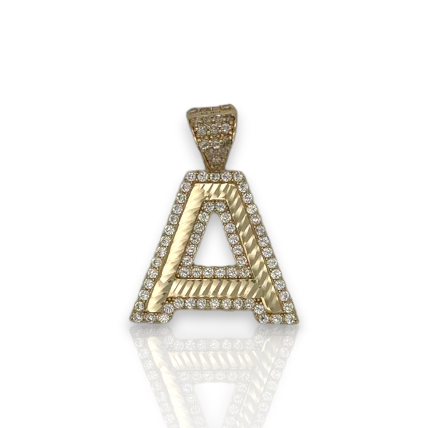 Initial Pendant CZ - 10K Yellow Gold