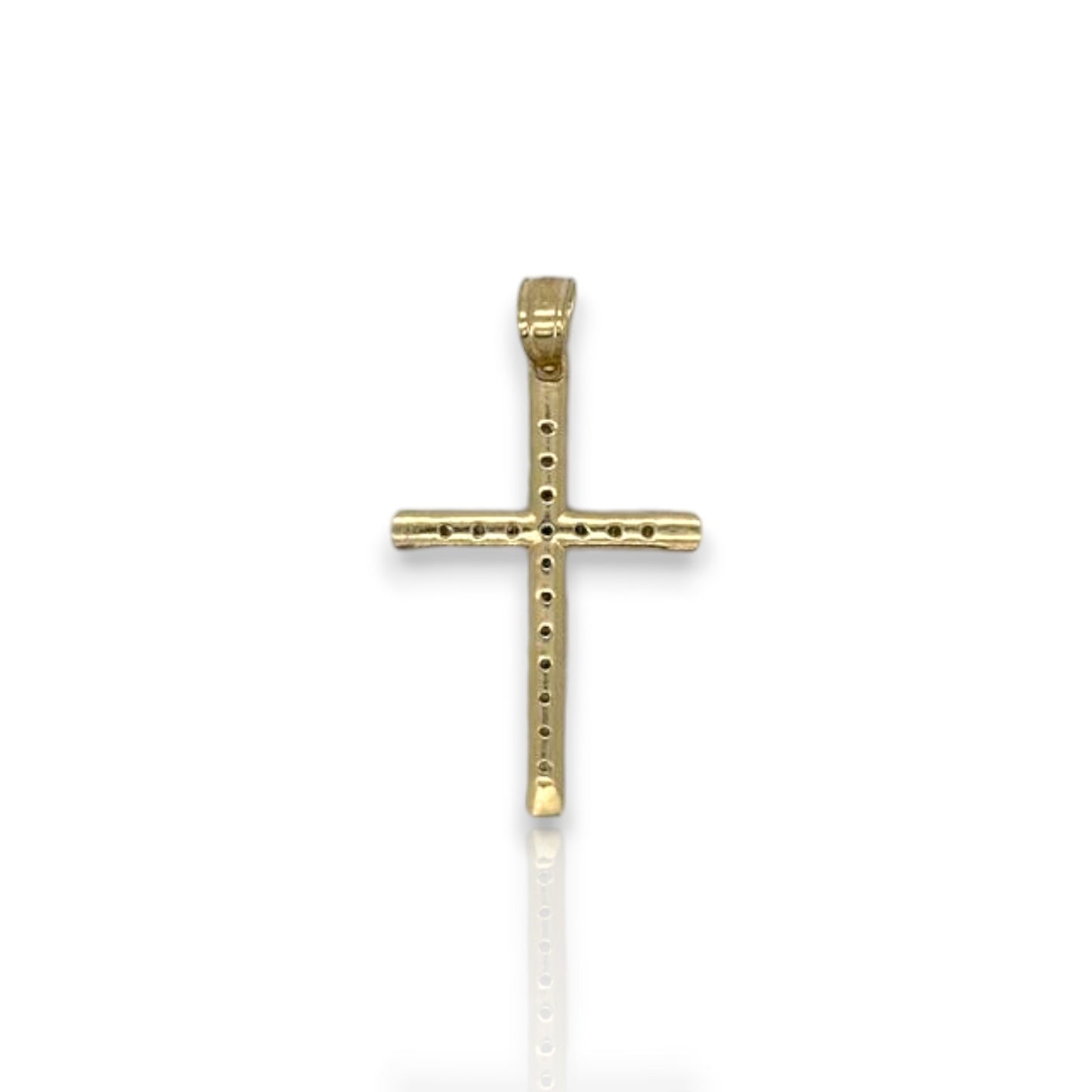 Cross Cz Pendant - 10k Yellow Gold