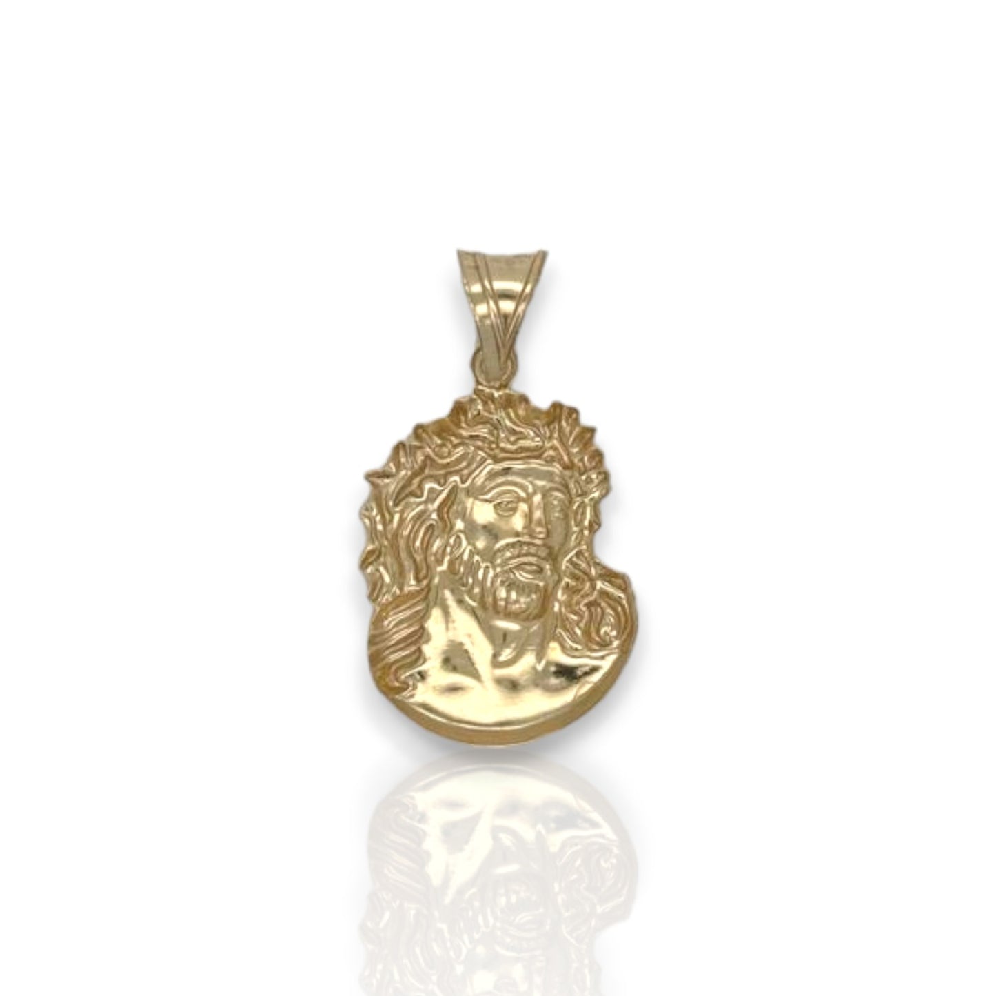 Jesus Face Pendant - 14k Yellow Gold