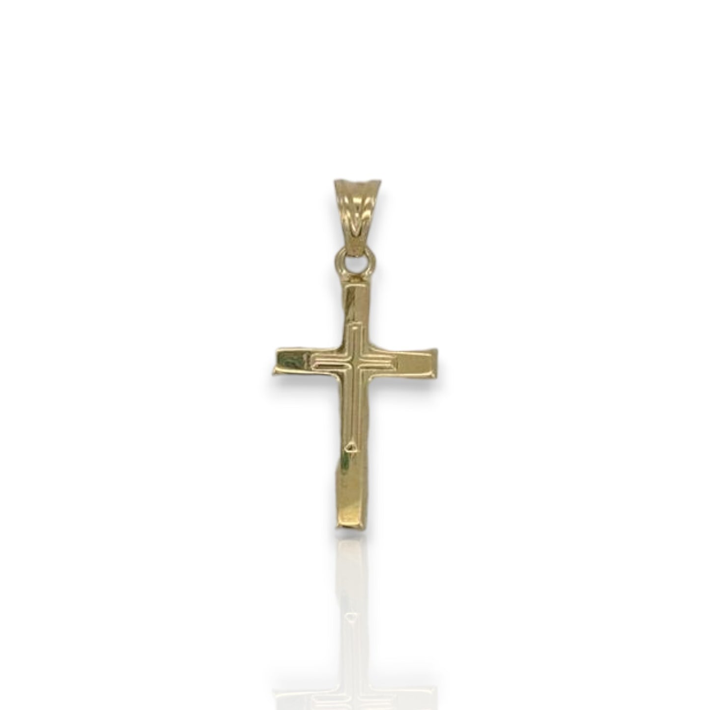 Cross Two Tone Pendant - 14k Yellow Gold