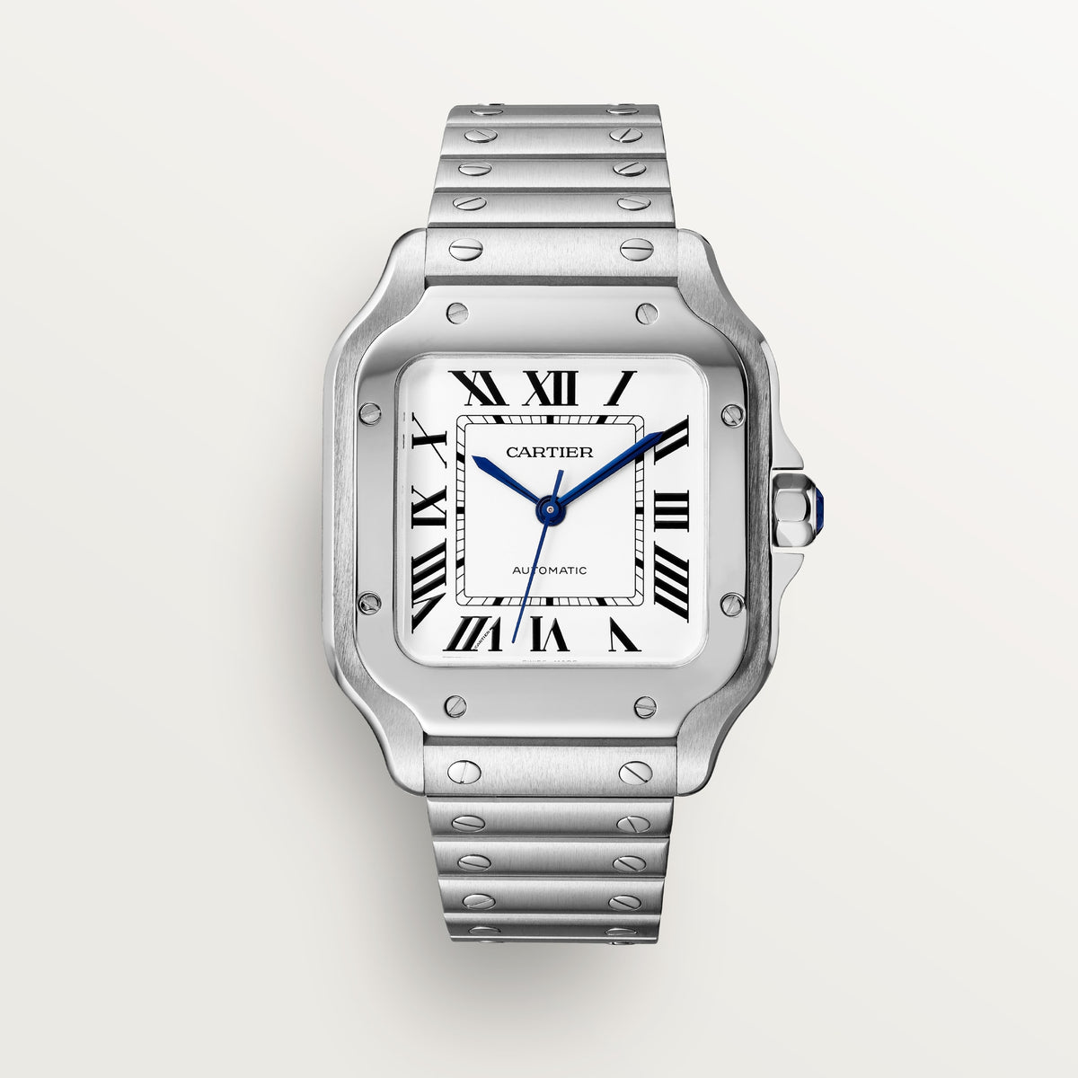 Cartier Santos de Cartier WSSA0029 - Medium model Steel, Silvered opaline Dial, Steel bracelet