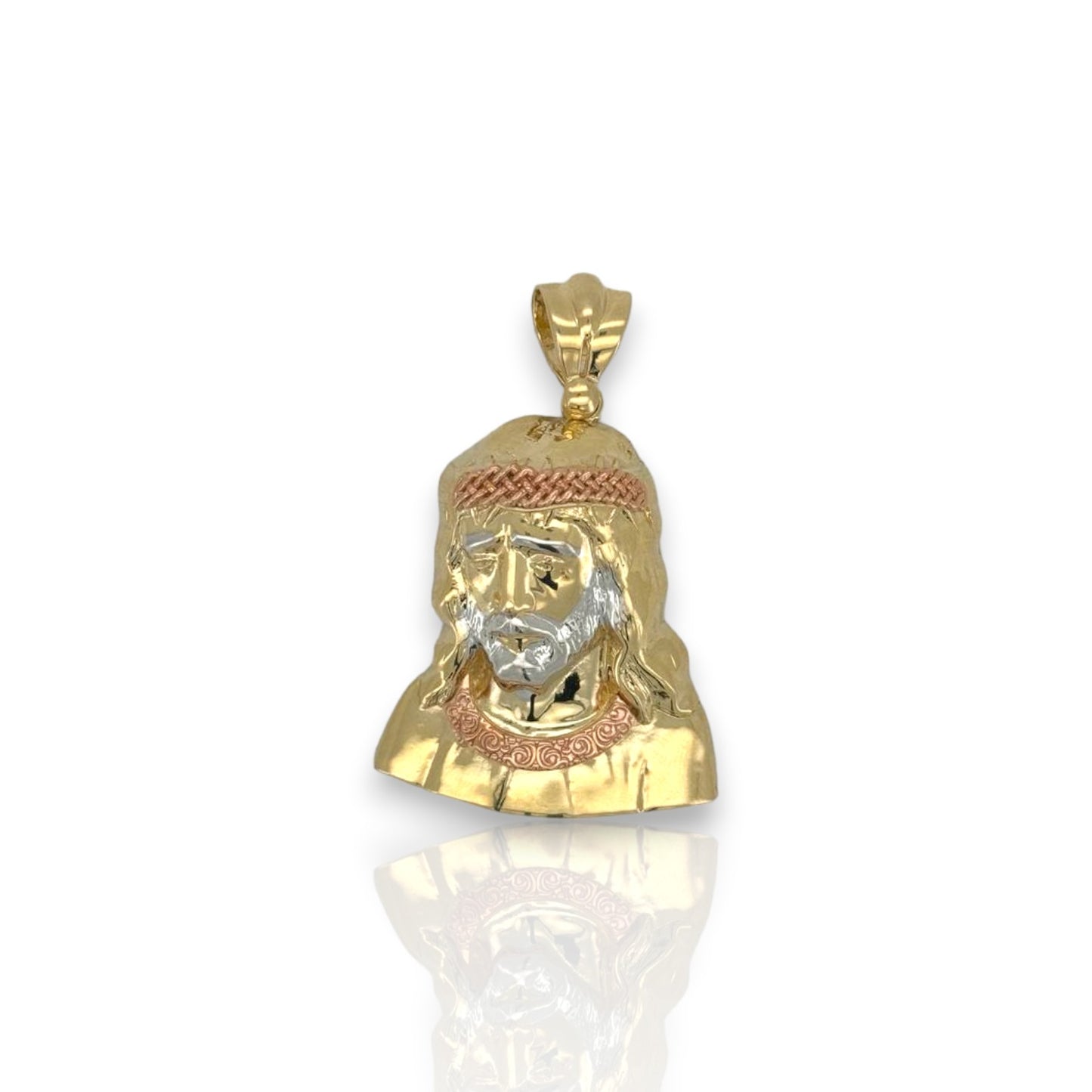 Colgante con medallón de Jesús - Oro amarillo de 14 k