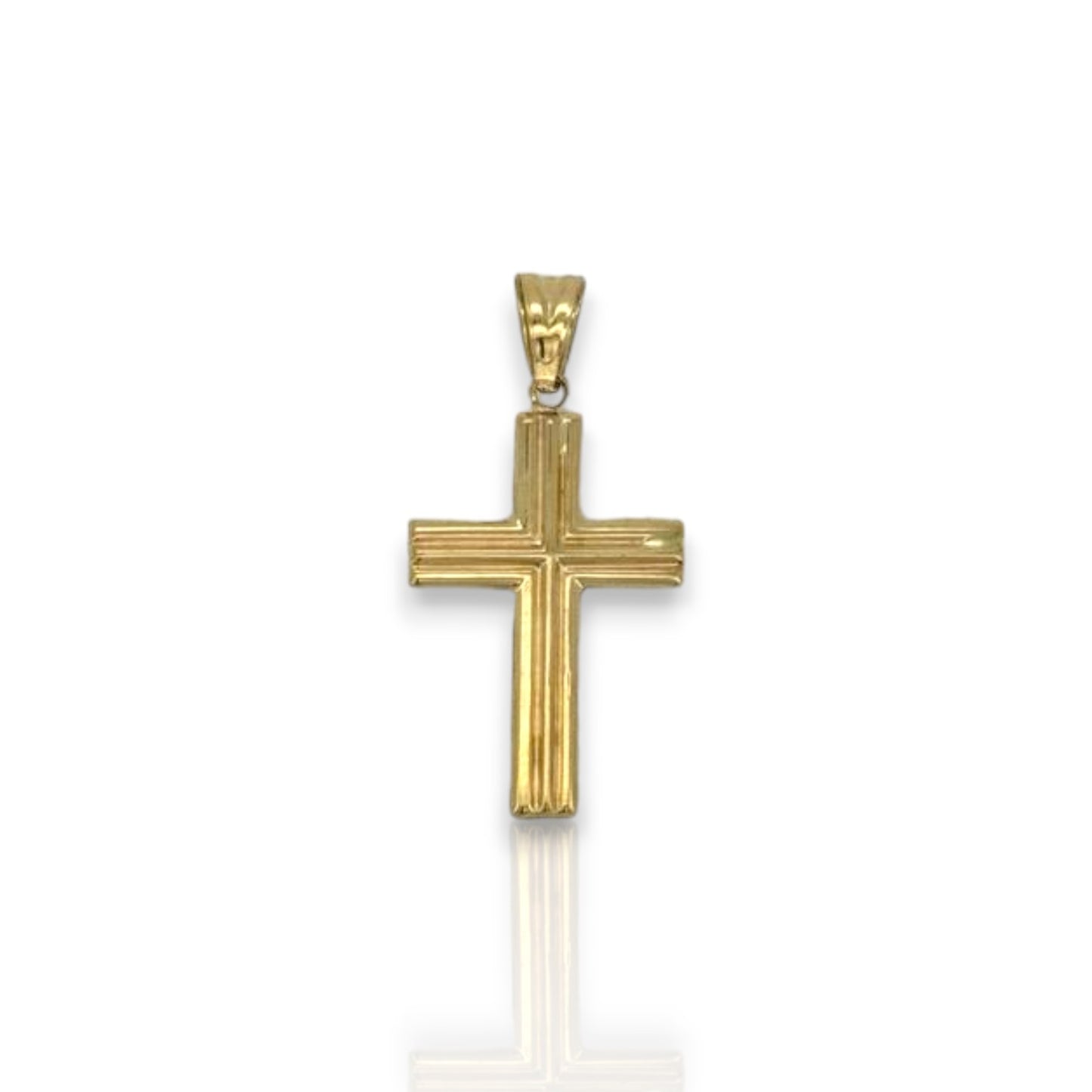 Cross Two Tone Pendant - 14k Yellow Gold