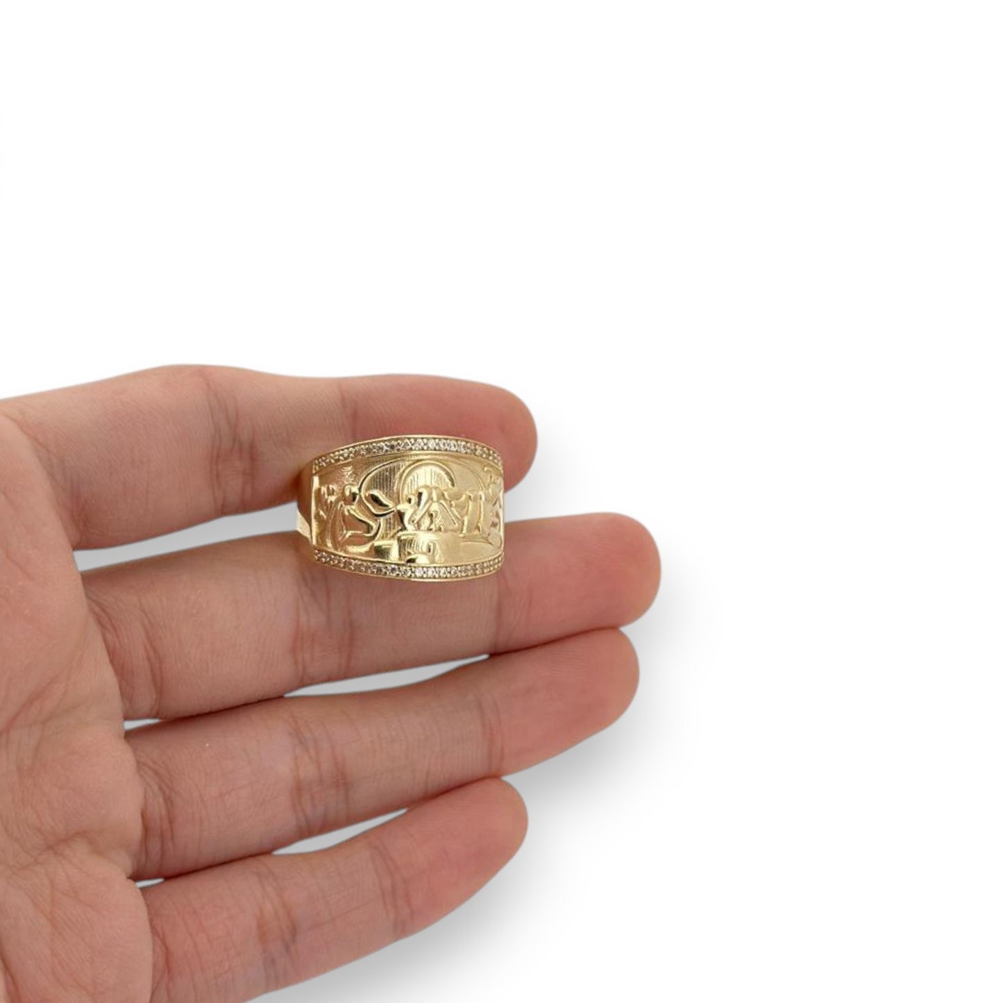 Last Supper CZ Ring - 10K Yellow Gold