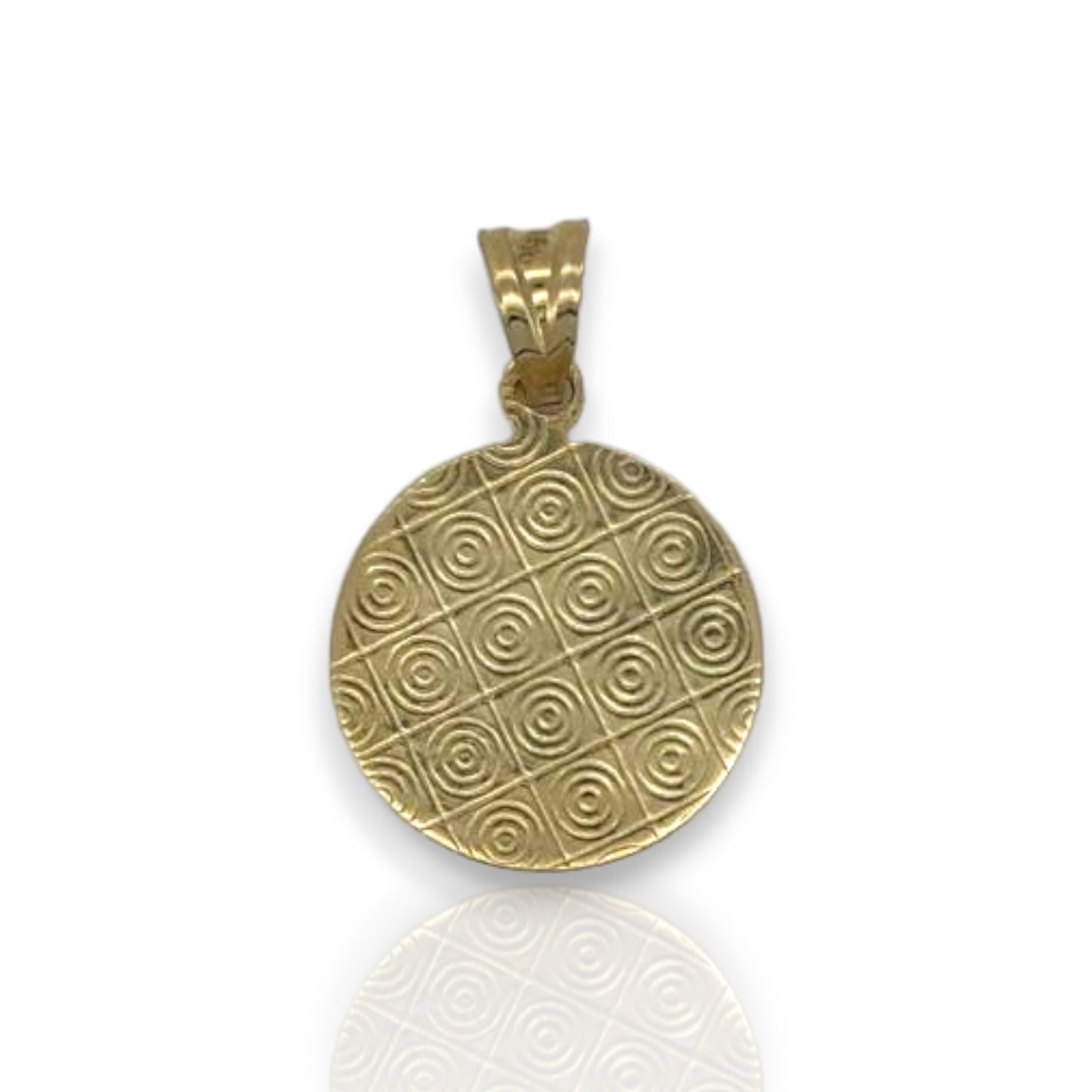 Colgante con medallón del ángel de la guarda - Oro amarillo de 14 k
