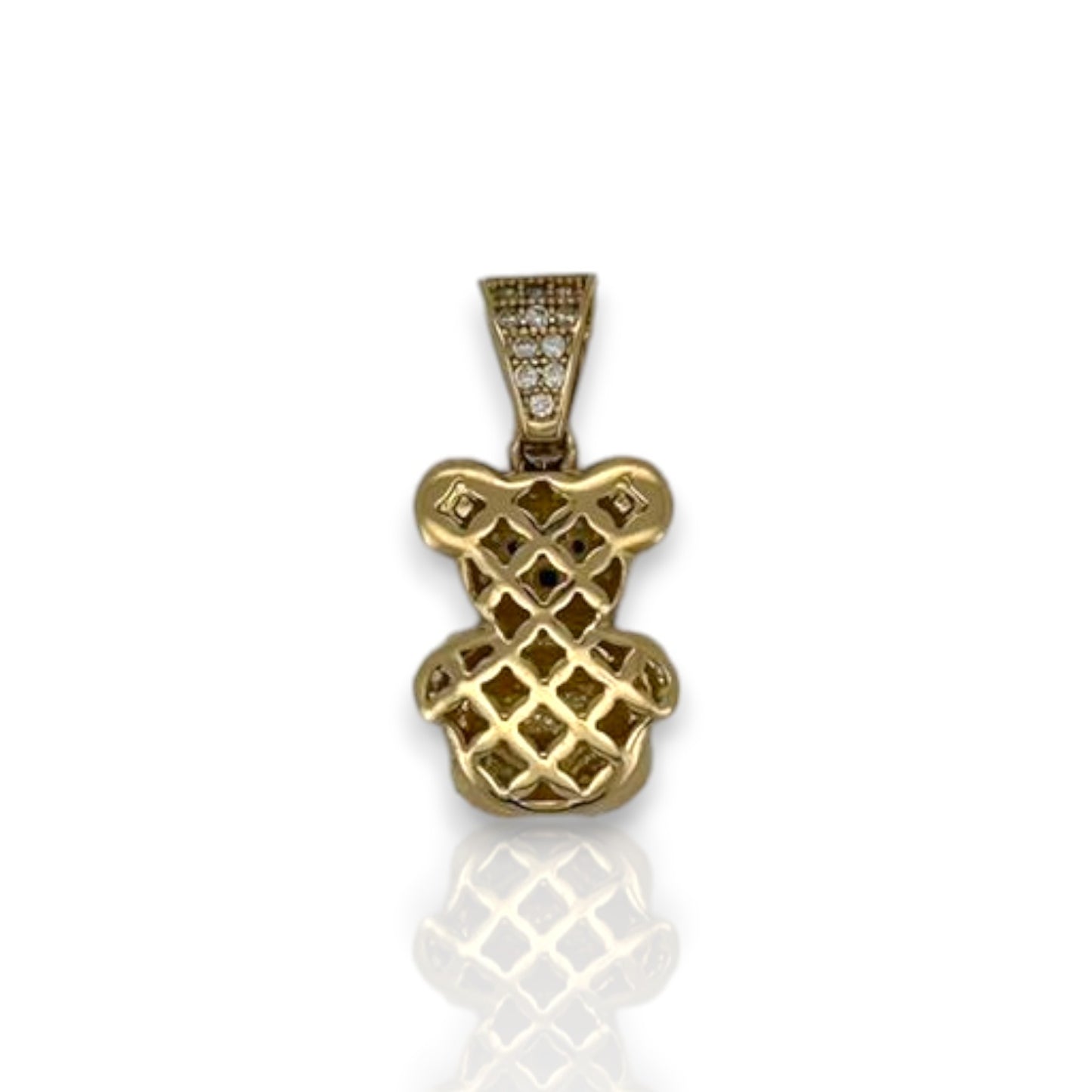 Heart Teddy Bear Pendant - 14k Yellow Gold