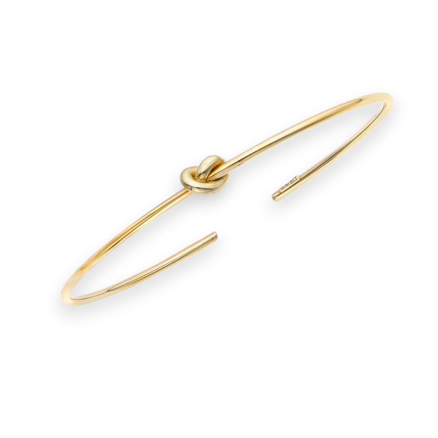 Heart Love Knot Bangle - 14k Yellow Gold