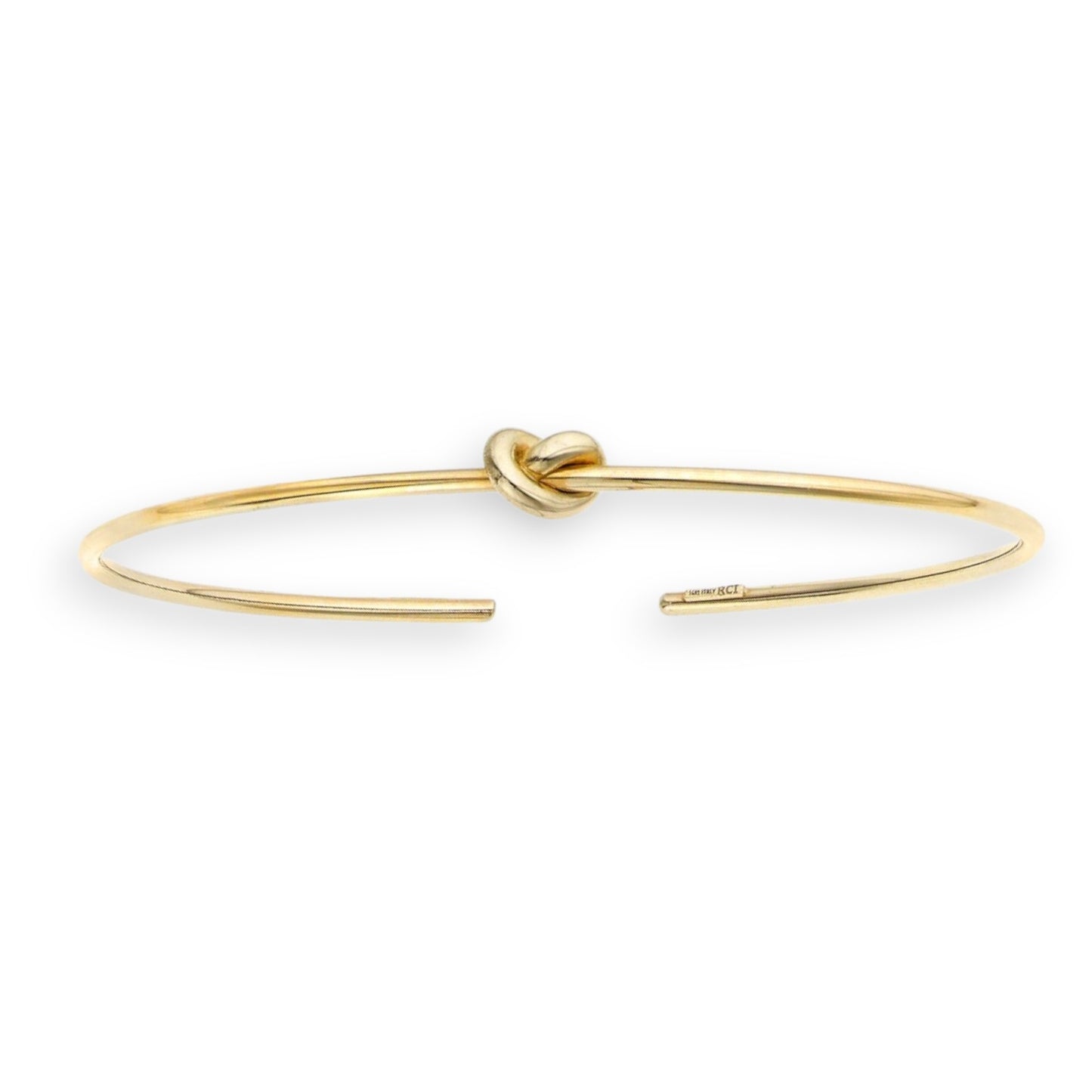 Heart Love Knot Bangle - 14k Yellow Gold