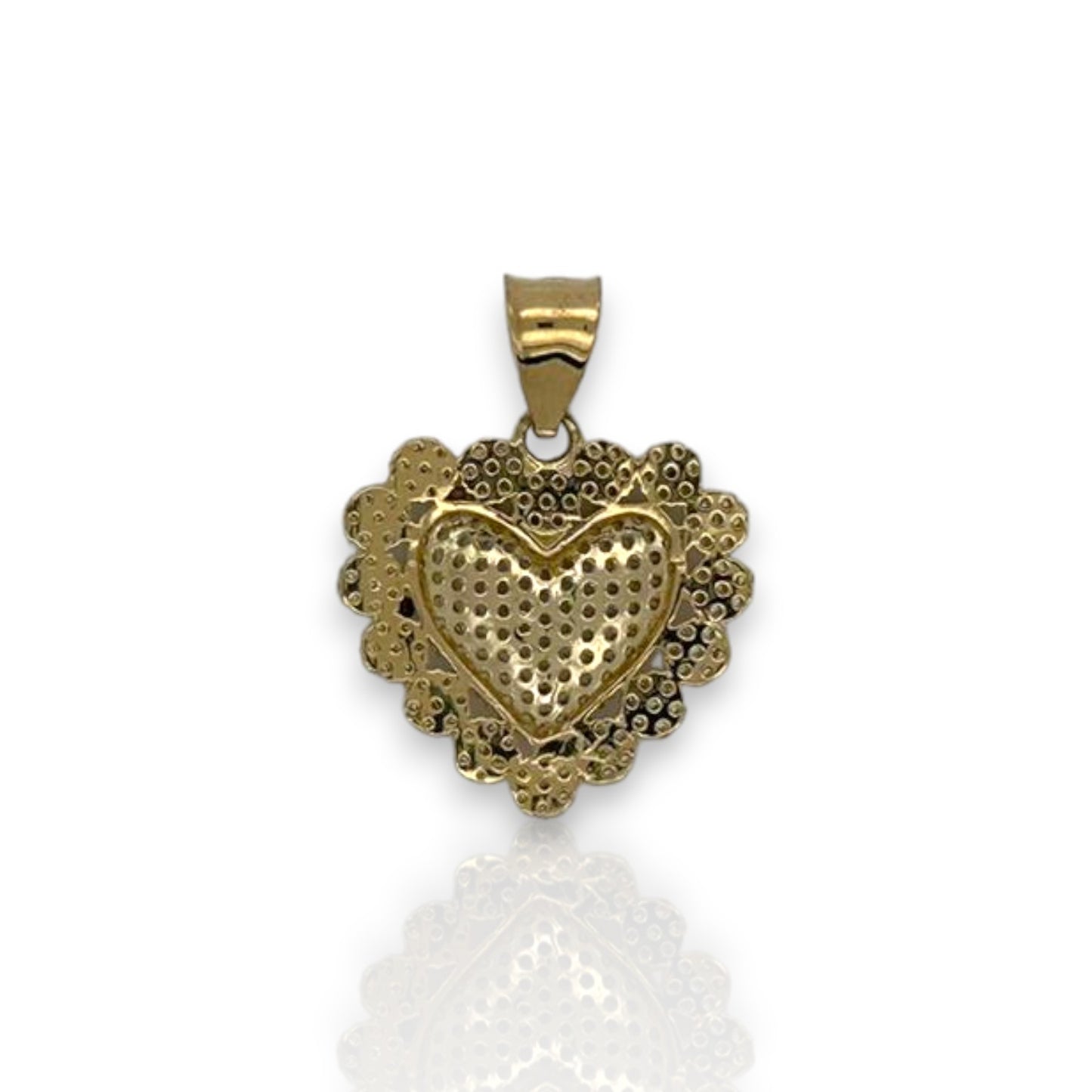Heart Cz Pendant - 14K Yellow Gold