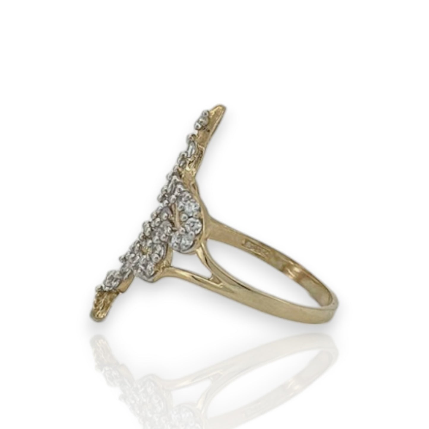 Snake Ring CZ - 10K Yellow Gold