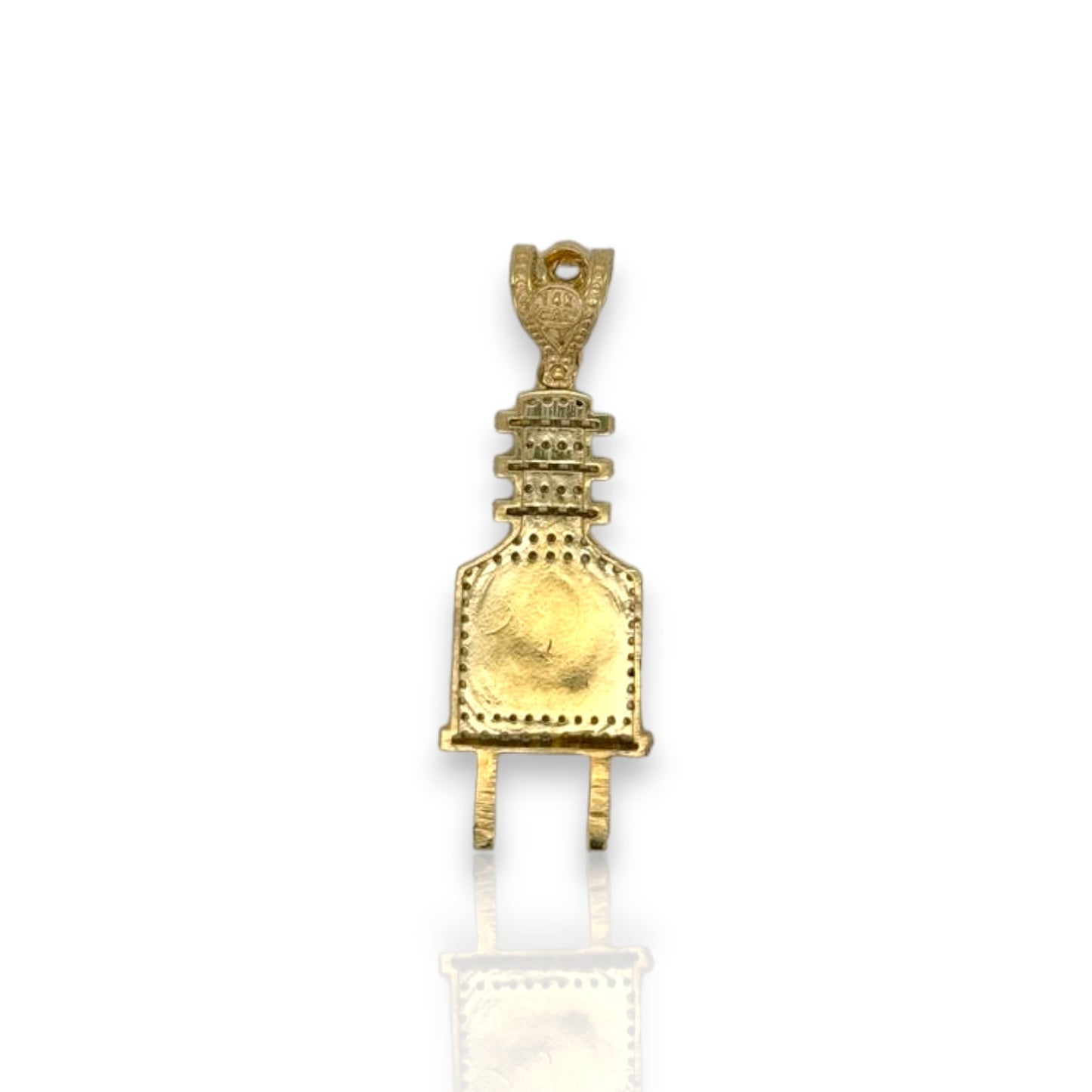 Plug Cz Pendant - 14k Yellow Gold