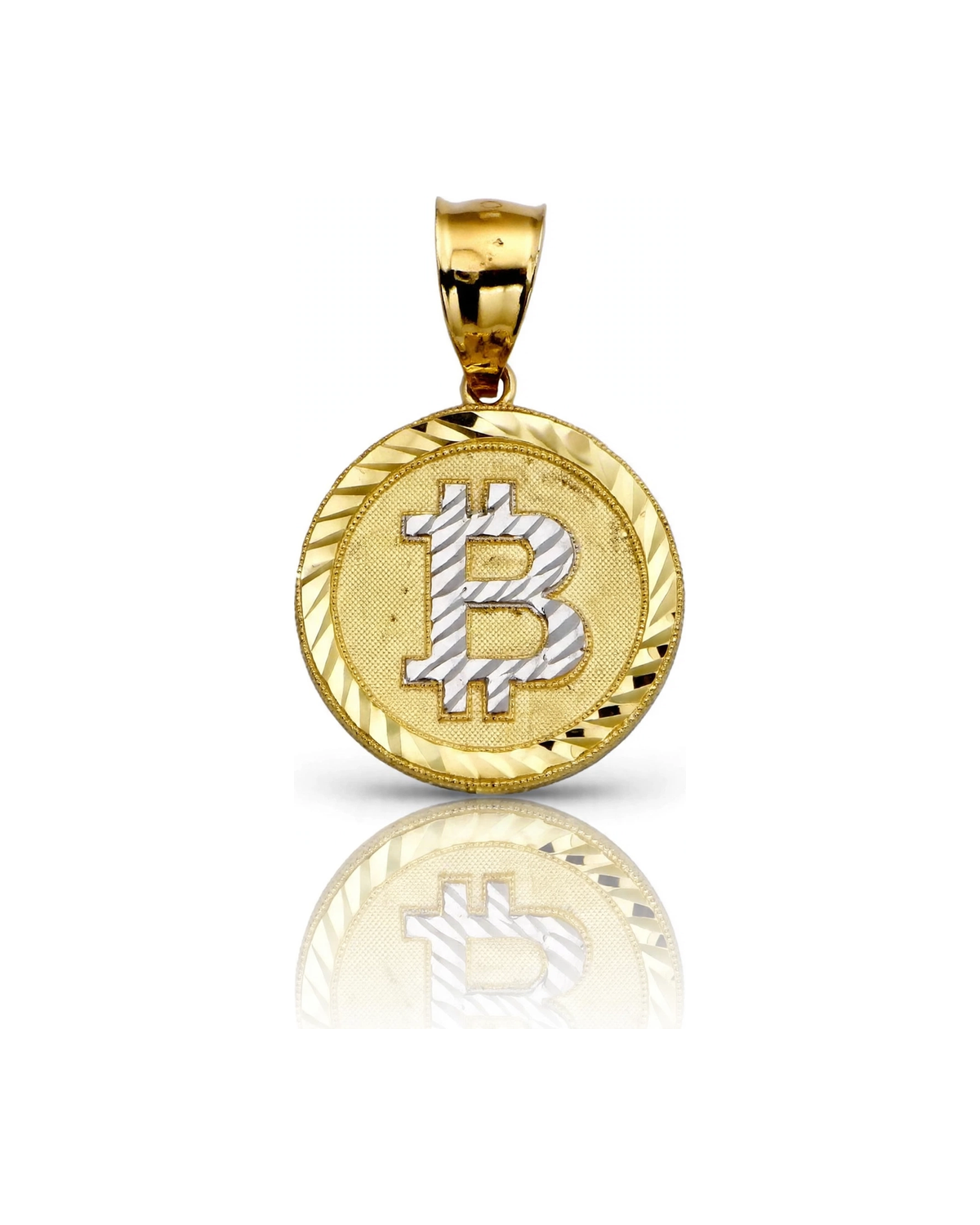Bitcoin Pendant Coin Small - 10K Yellow Gold