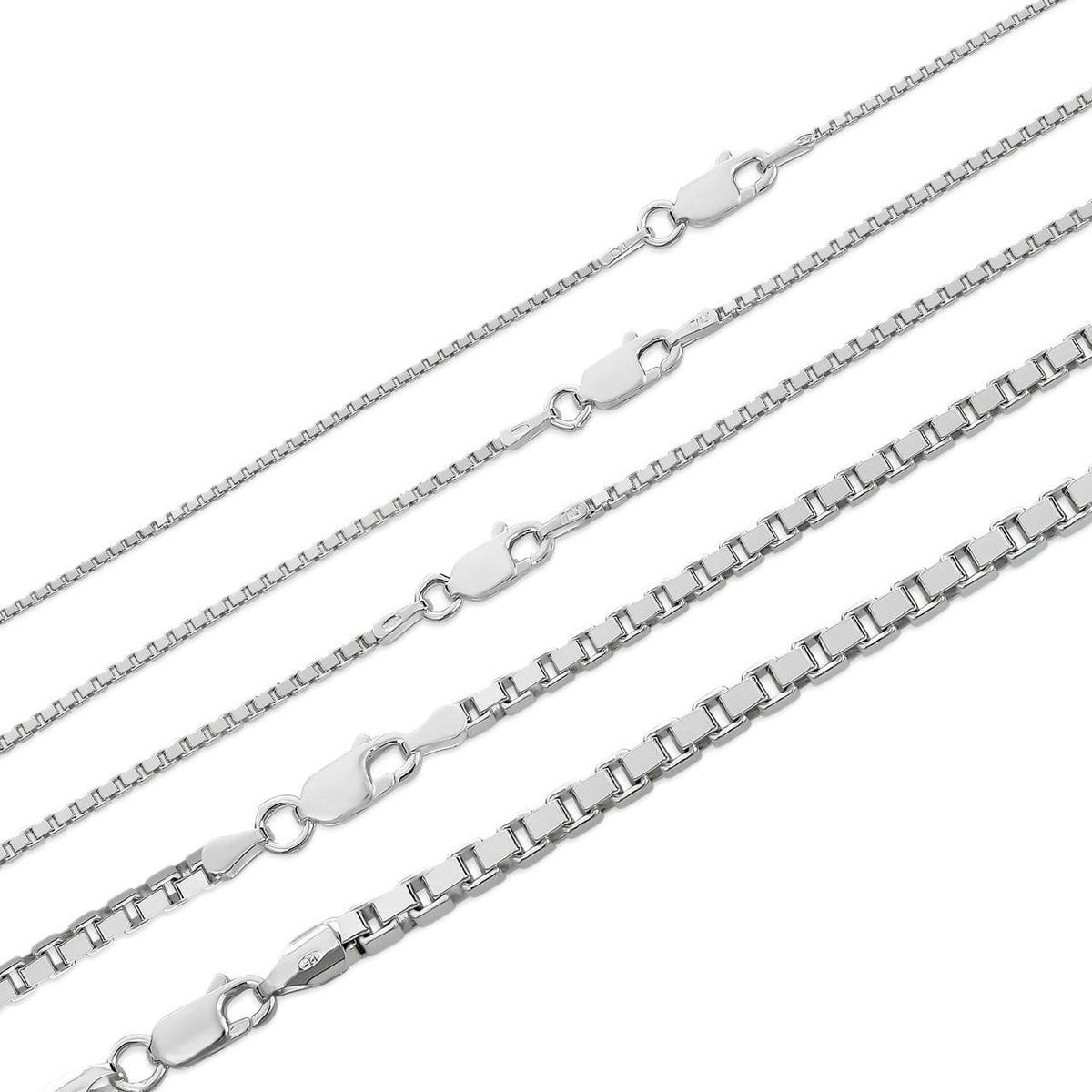 Box Chain Necklace - 925 Sterling Silver
