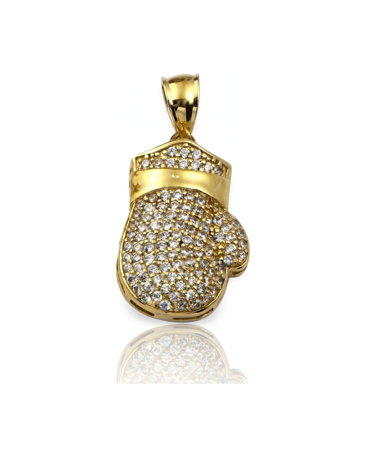 Boxing Glove Pendant with CZ Full - 10K Gold