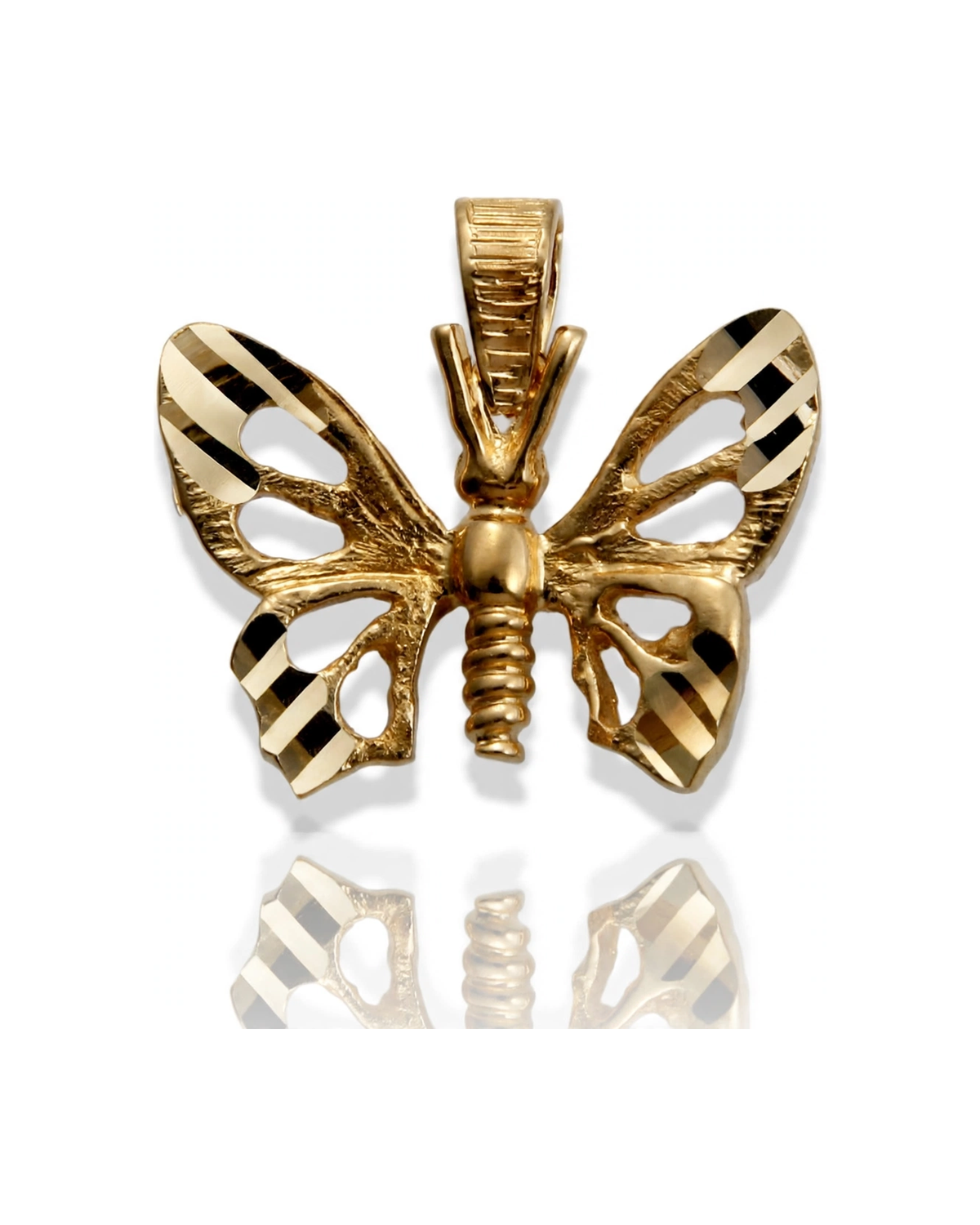 Butterfly Pendant Small Openwork - 10K Yellow Gold
