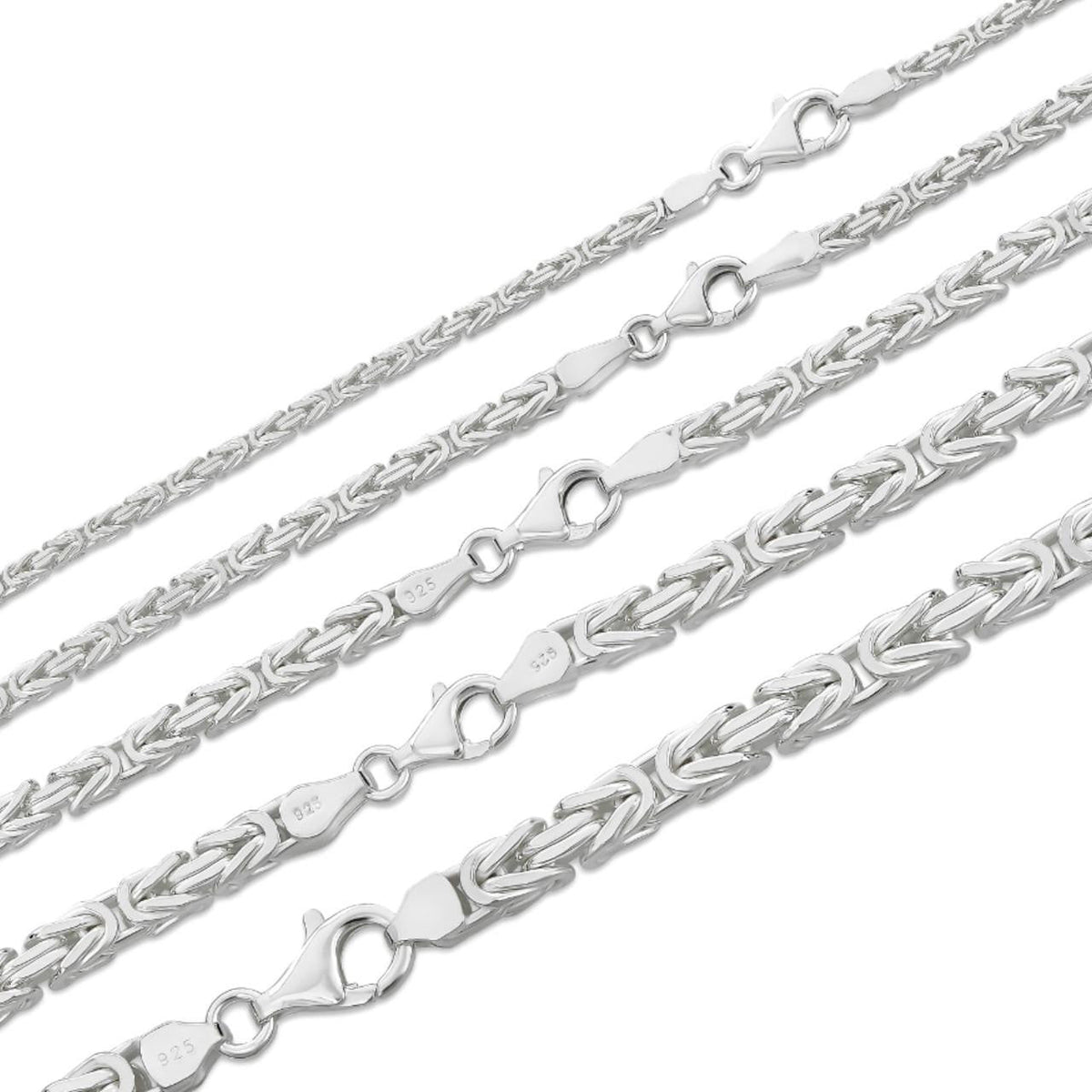 Byzantine Link Chain Necklace - 925 Sterling Silver