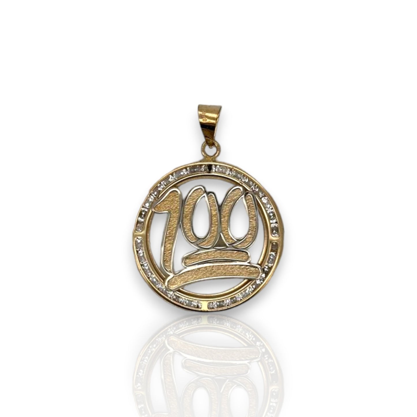 Medallion One Hundred CZ - 10K Yellow Gold