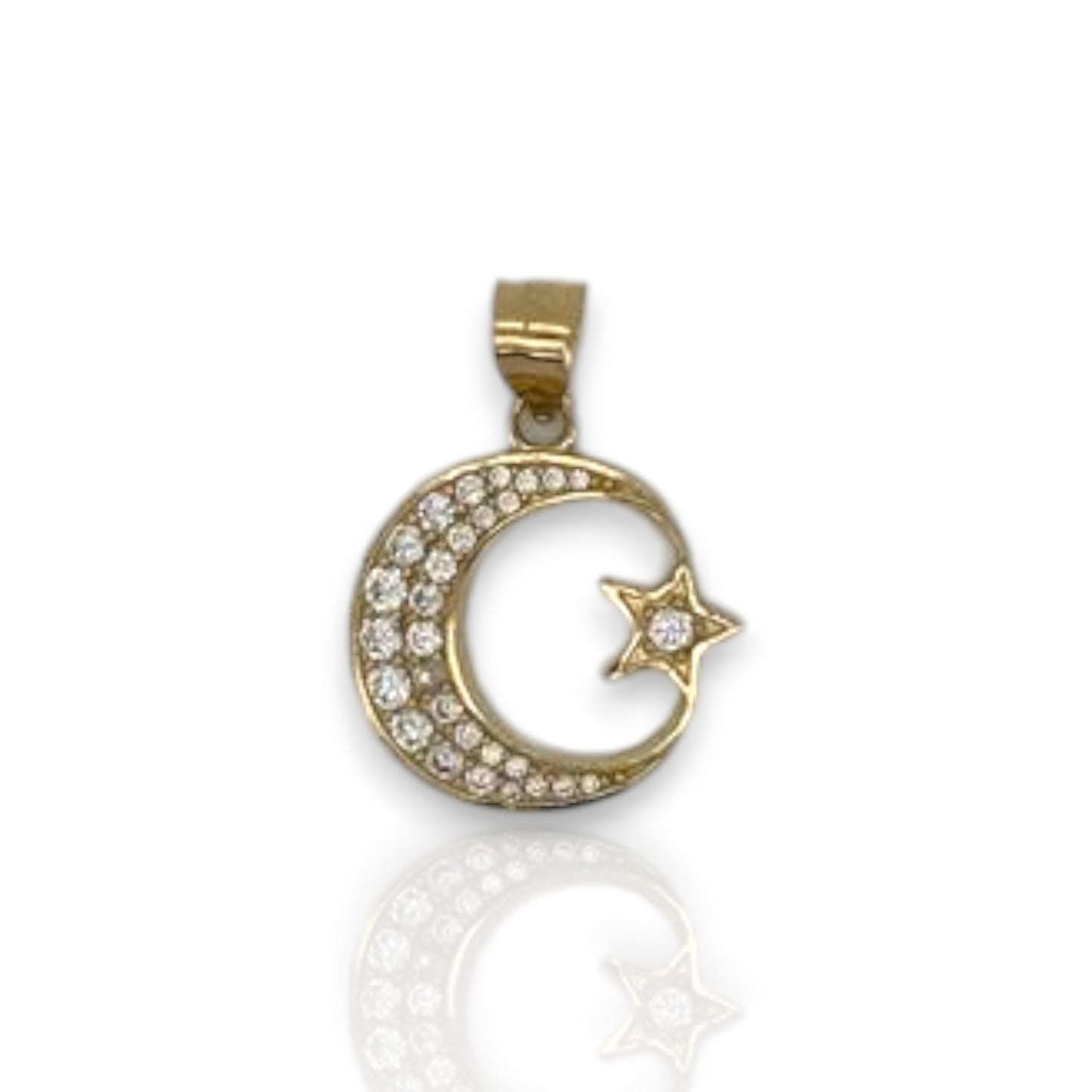 Islam Cz Pendant - 14K Yellow Gold