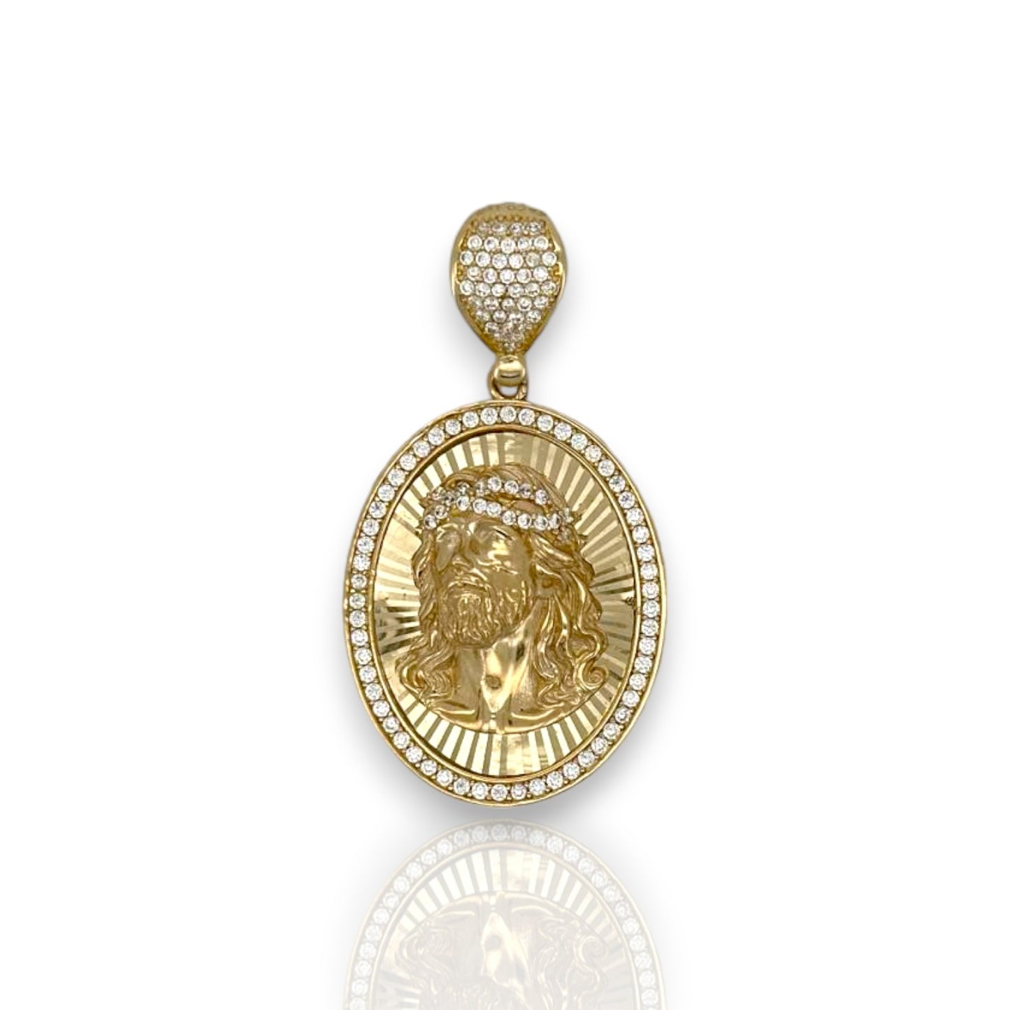 Colgante con medallón de Jesús - Oro amarillo de 14 k