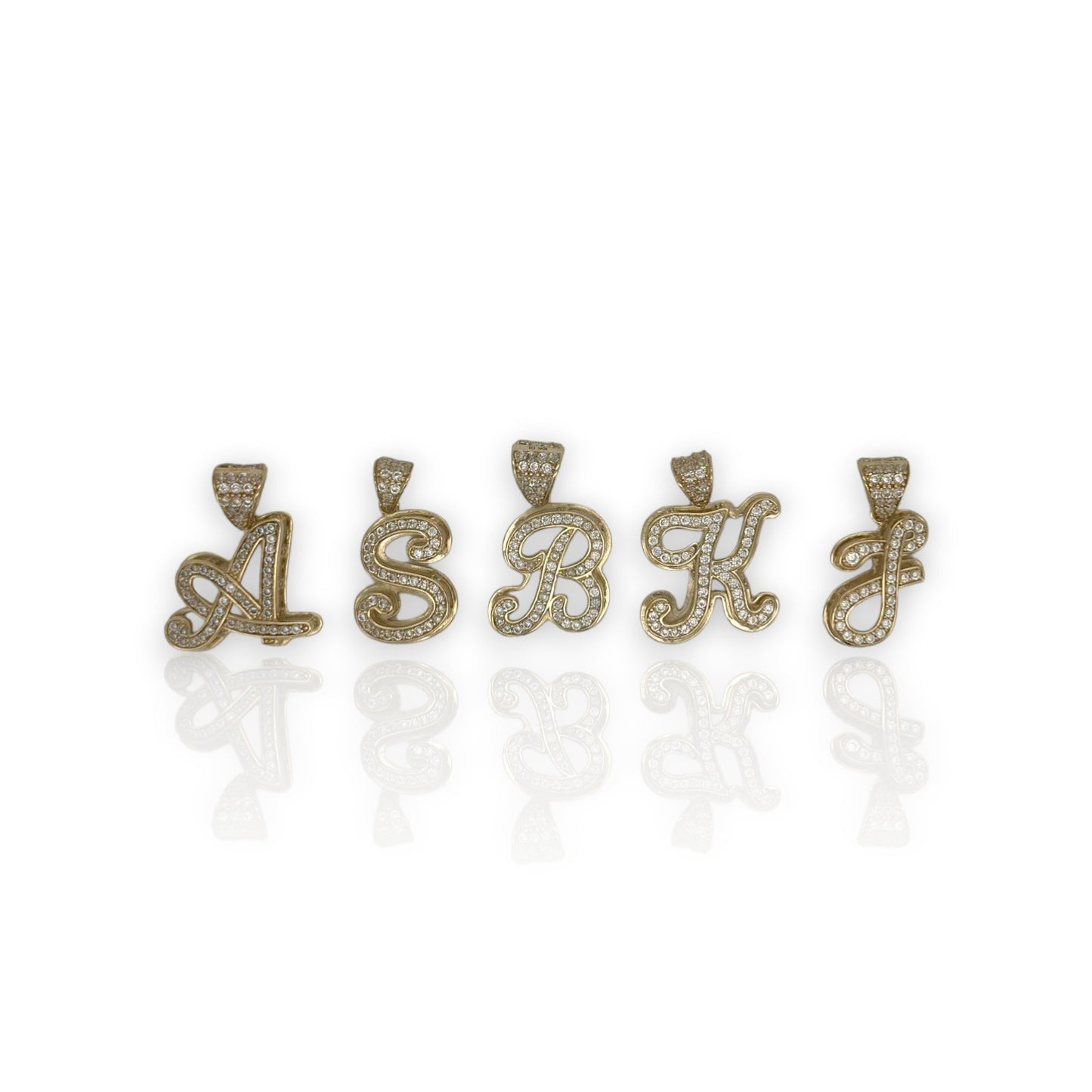 Initial Pendant CZ - 10K Yellow Gold